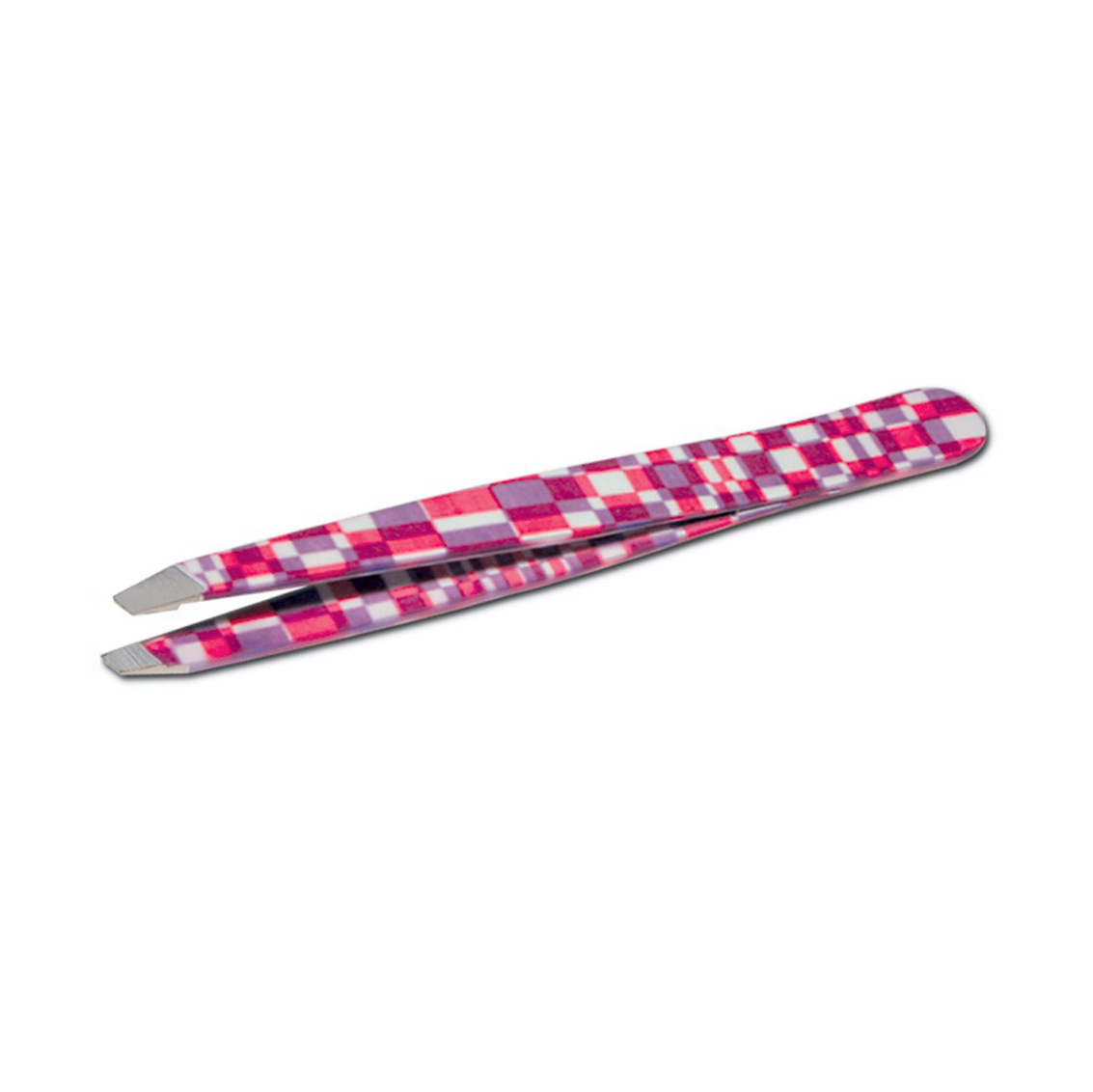 Square Pince à épiler professionnelle rose pour sourcils avec pointe oblique