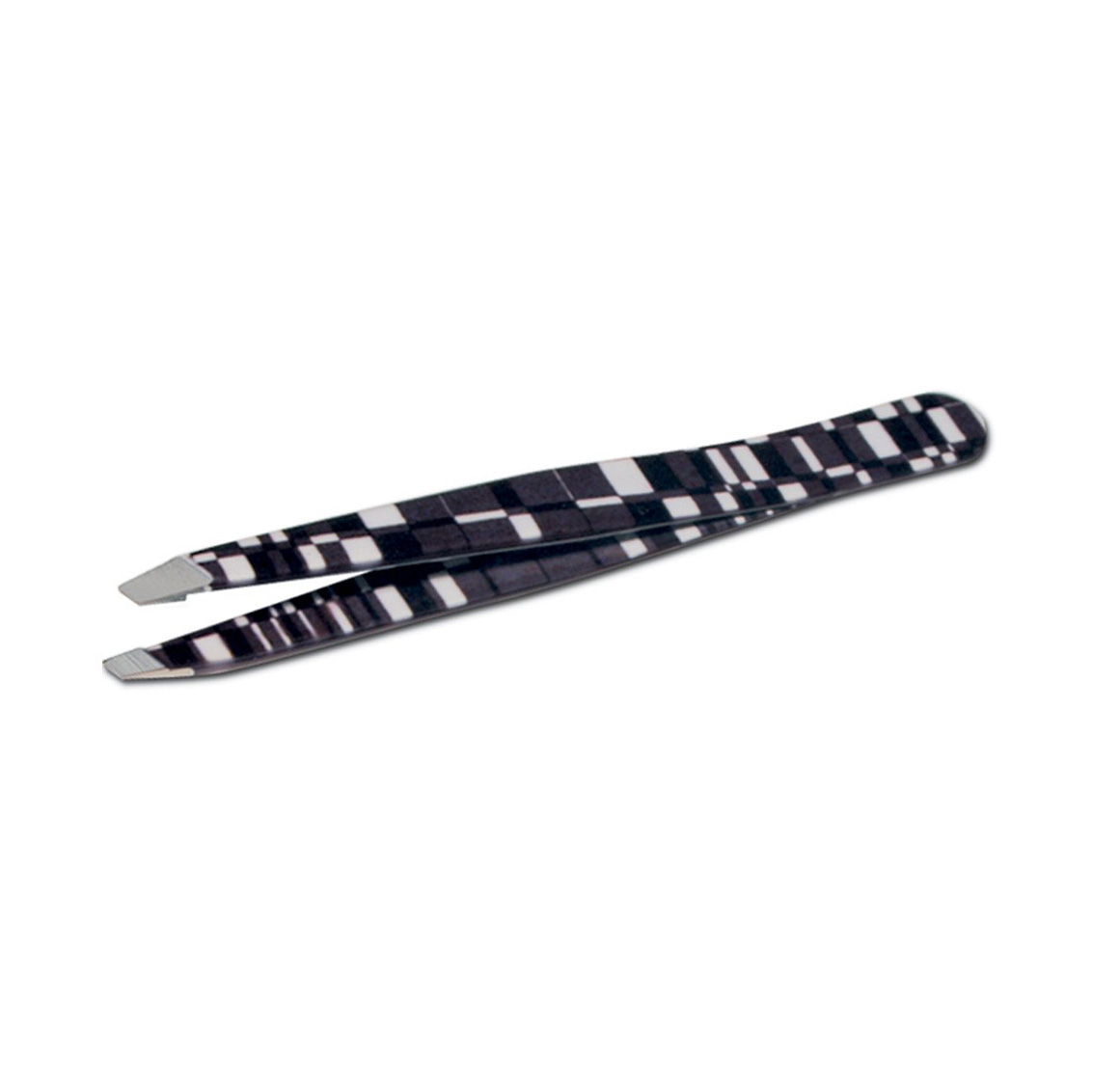 Square Pince à épiler professionnelle pour sourcils noir avec pointe inclinée