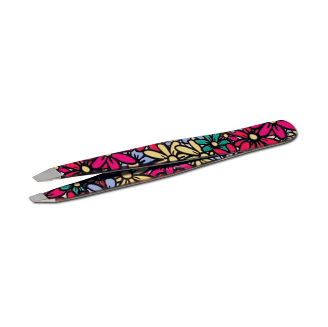 Flower Fantasy pince à épiler professionnelle pour sourcils avec pointe oblique multicolore clair