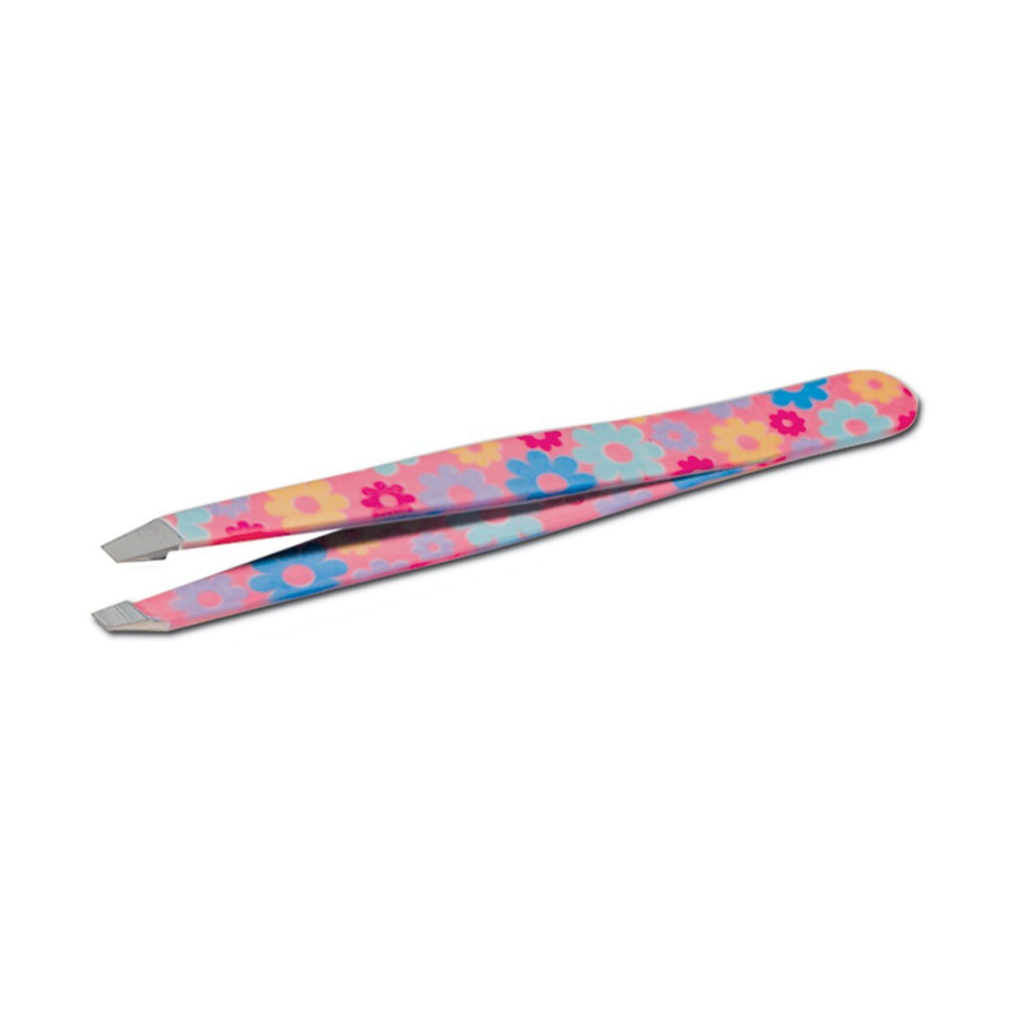 Flower Fantasy pince à épiler professionnelle pour sourcils avec pointe oblique rose