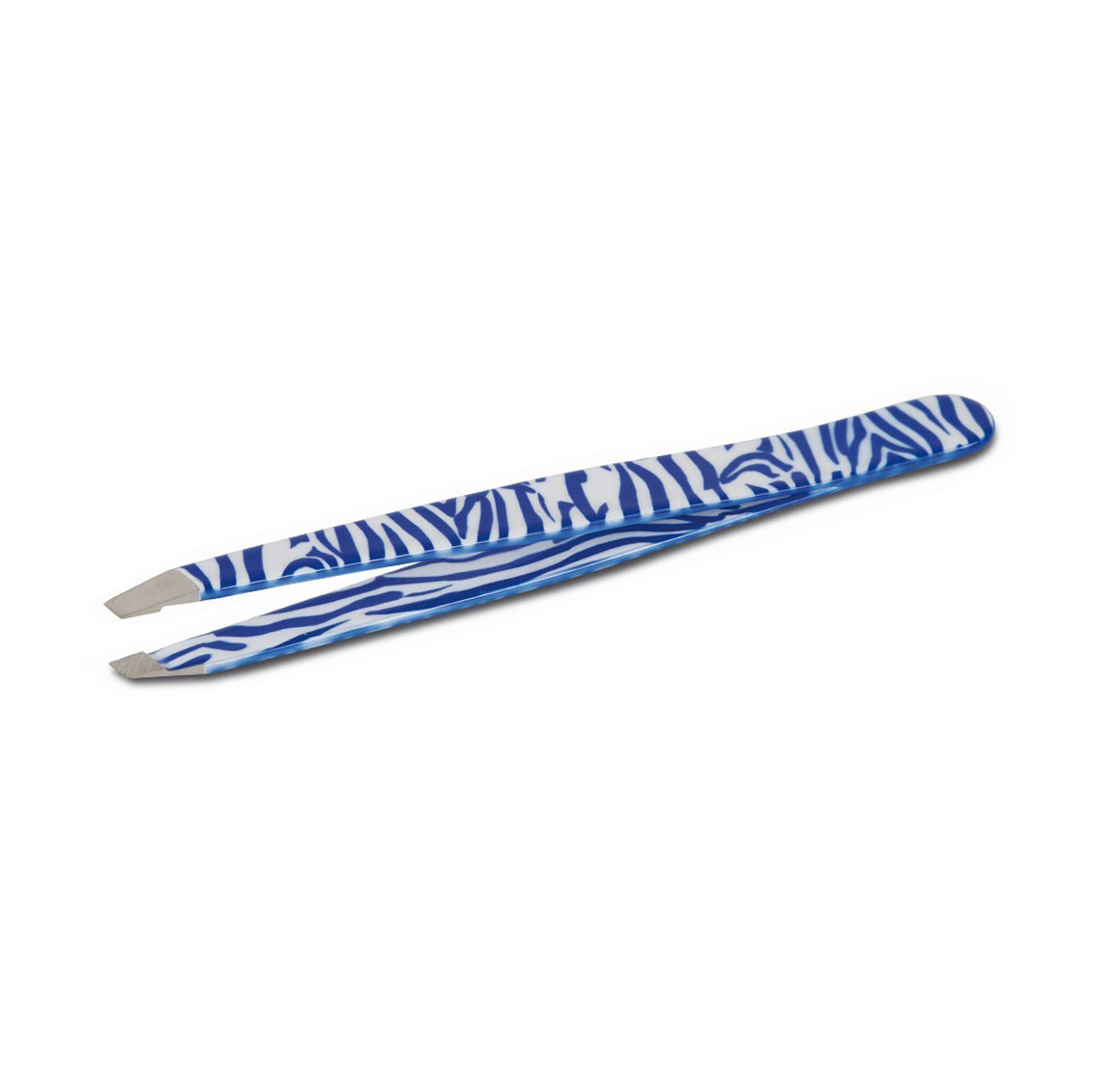 Zébra Bleue Pince à épiler professionnelle pour sourcils avec pointe oblique