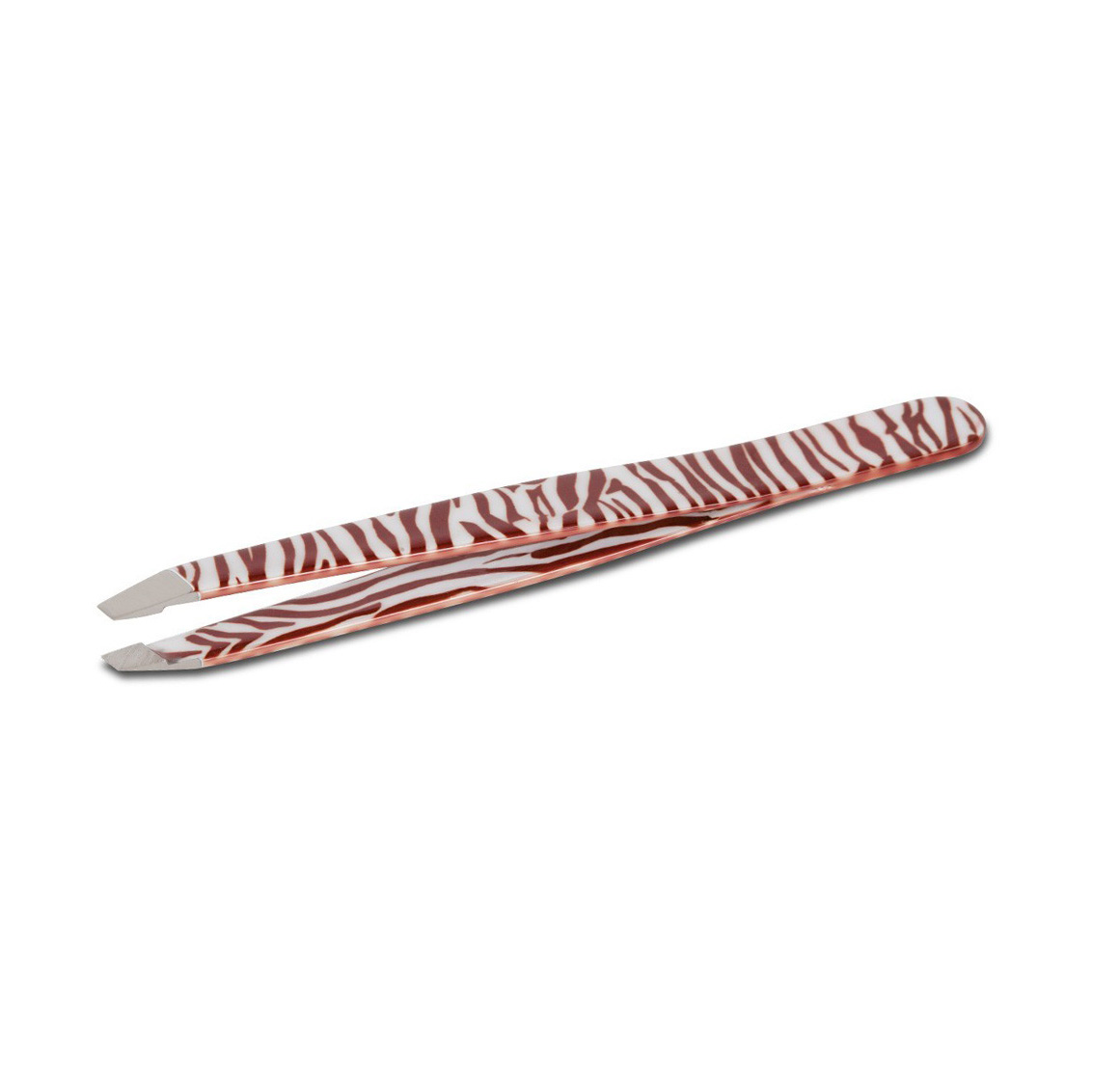 Zébra marron Pince à épiler professionnelle pour sourcils avec pointe oblique