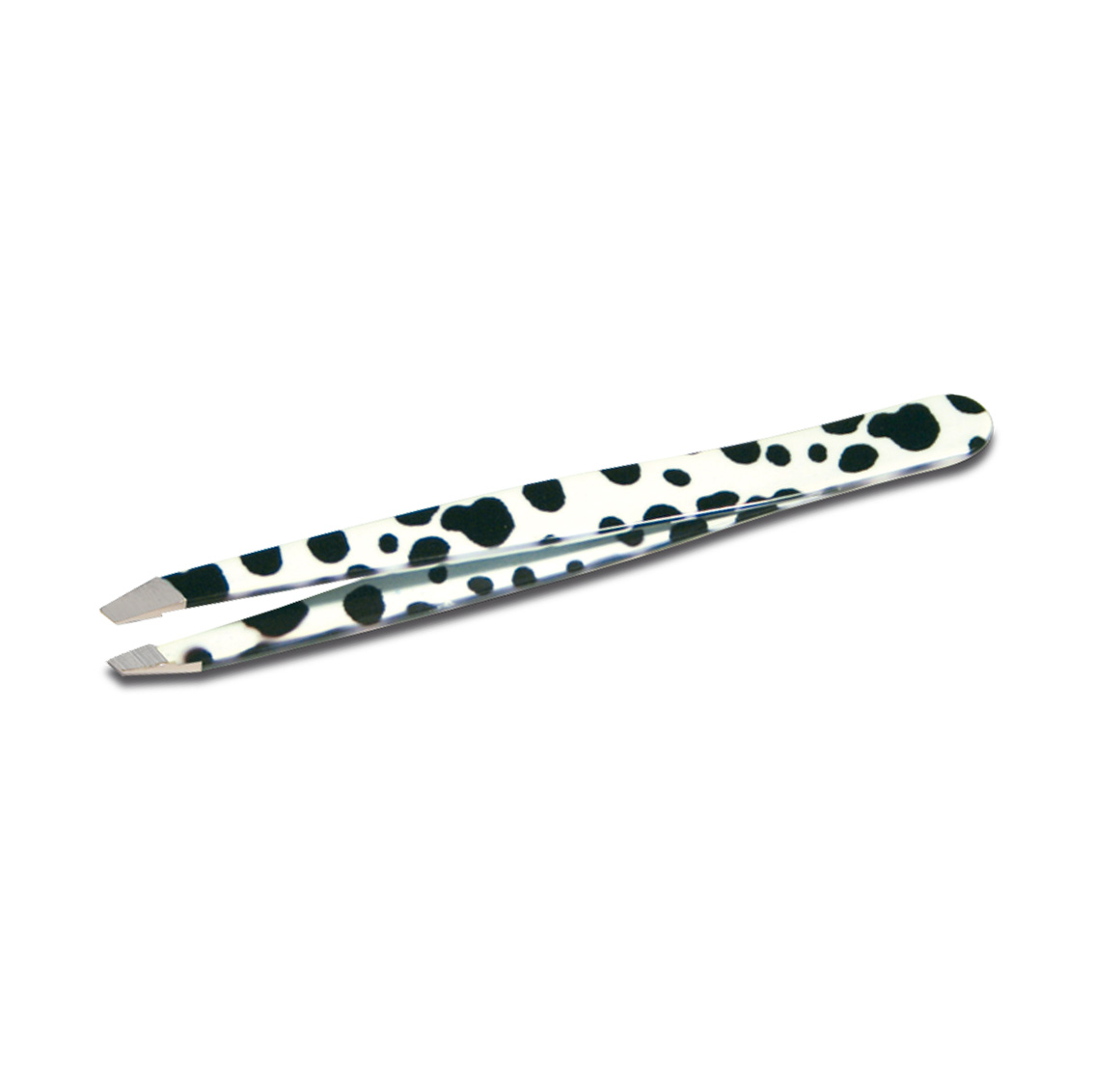 Mukka professional eyebrow tweezers in stainless steel with oblique tip