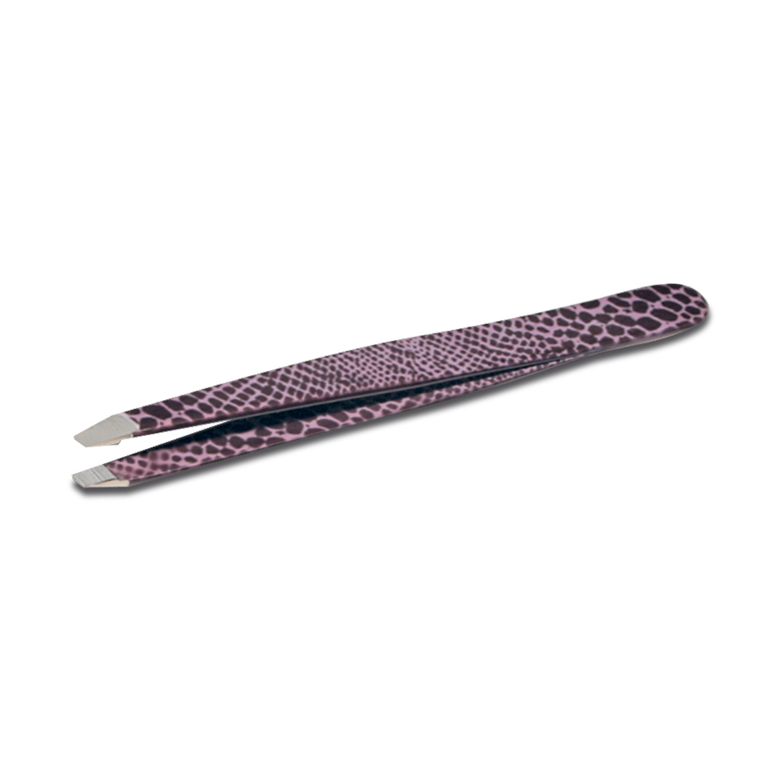 Professional eyebrow tweezers in stainless steel with slanted tip Skin