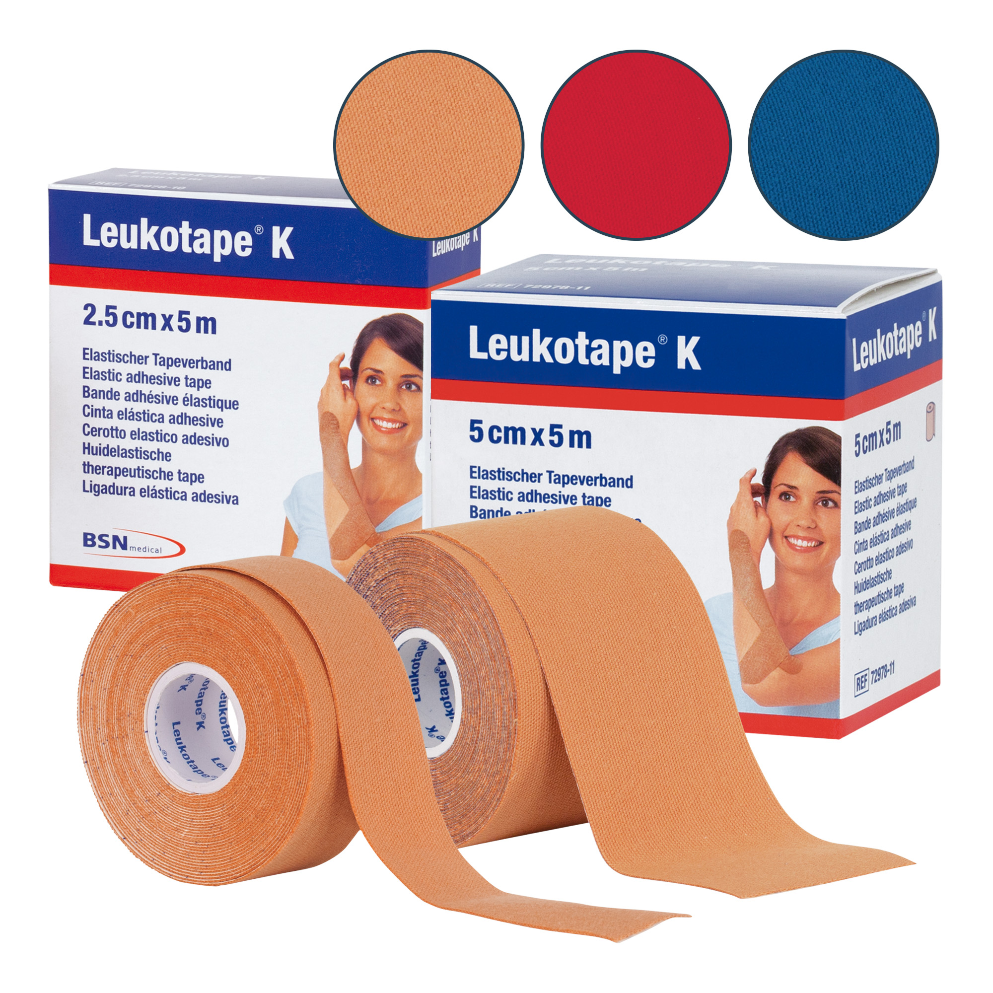 Elastic bandage with wave-coated adhesive for neuromuscular taping