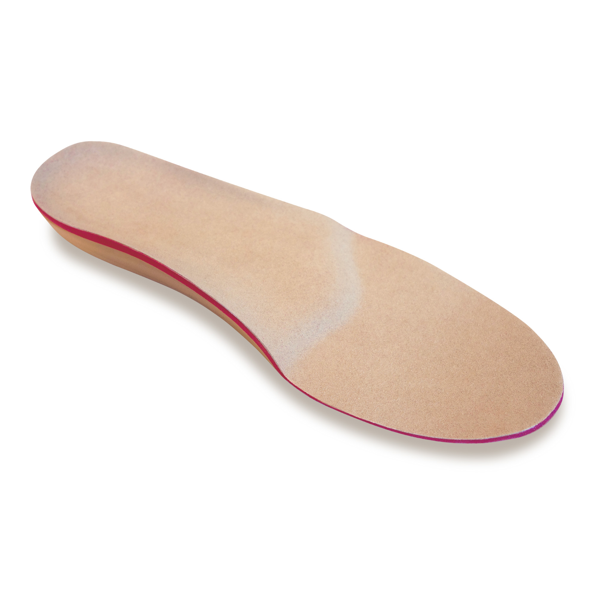 Semi-finished Comfort Insoles with metatarsal support, Poron and beige microfibre coating
