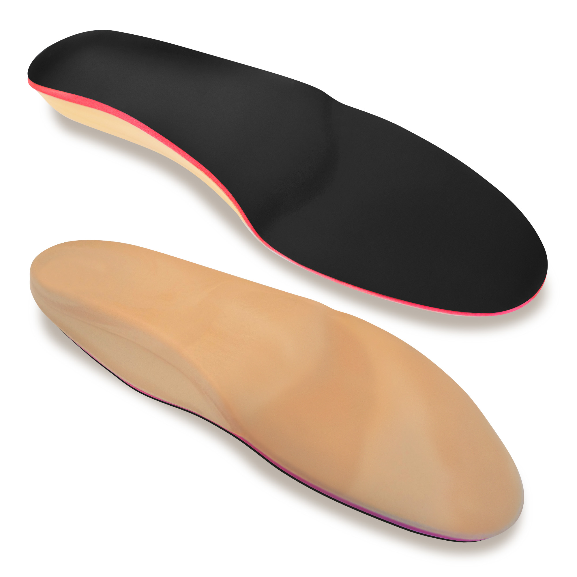 Semi-finished Comfort Insoles with metatarsal support, Poron and black coating