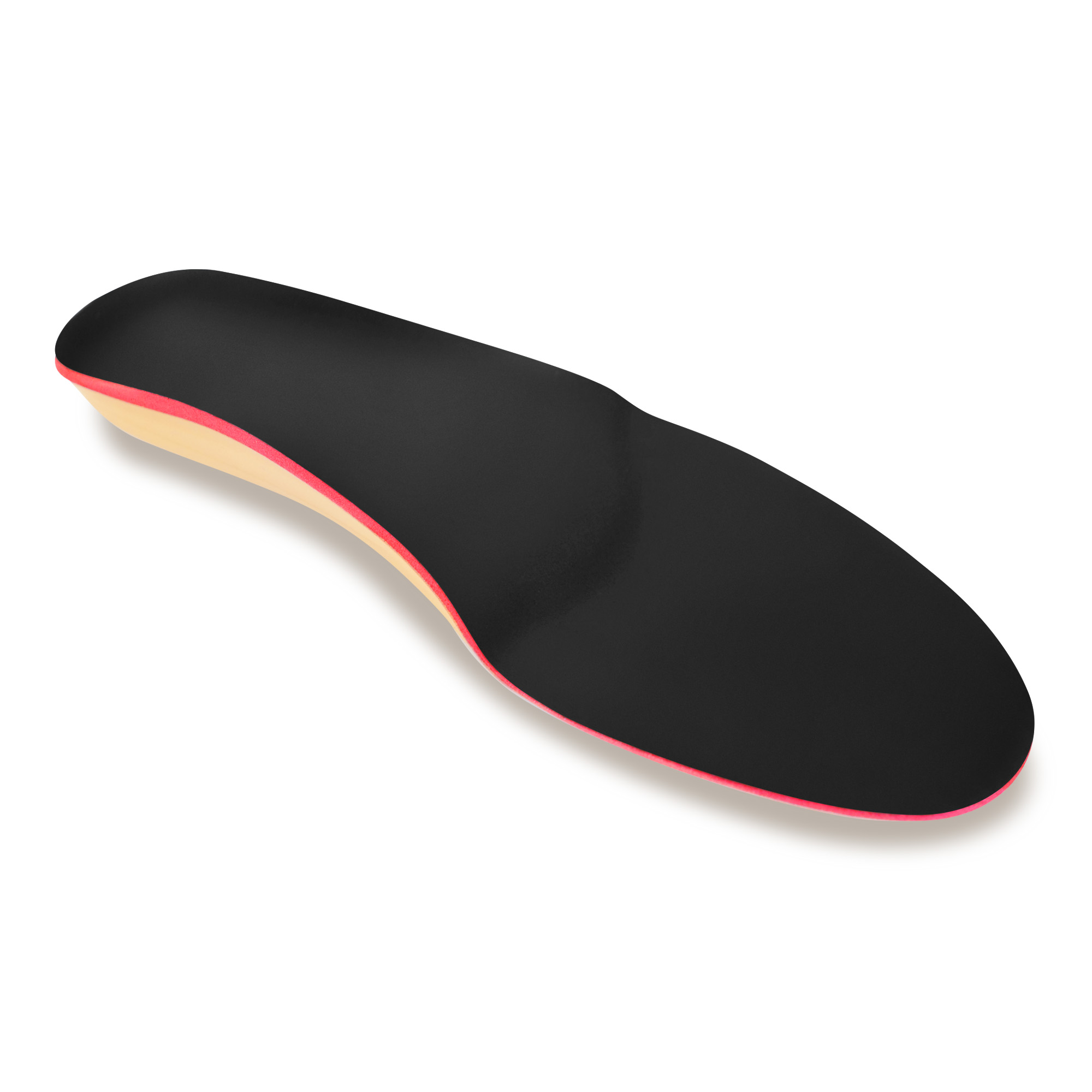 Semi-finished Comfort Insoles with metatarsal support, Poron and black coating