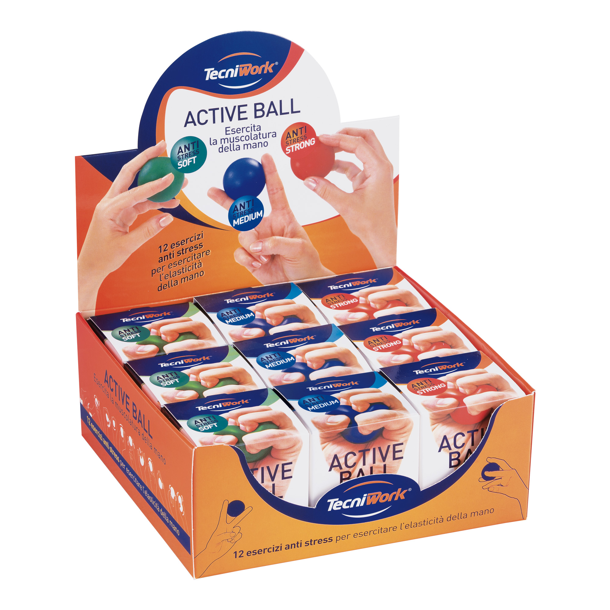 Pallina anti stress Active Ball Espositore da 9 confezioni