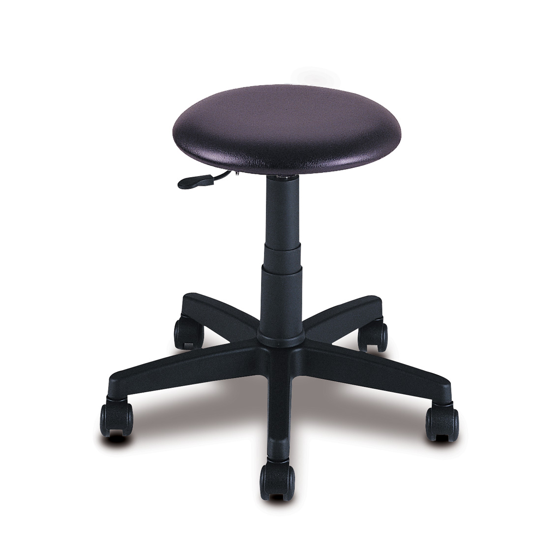 Taburete negro con ruedas