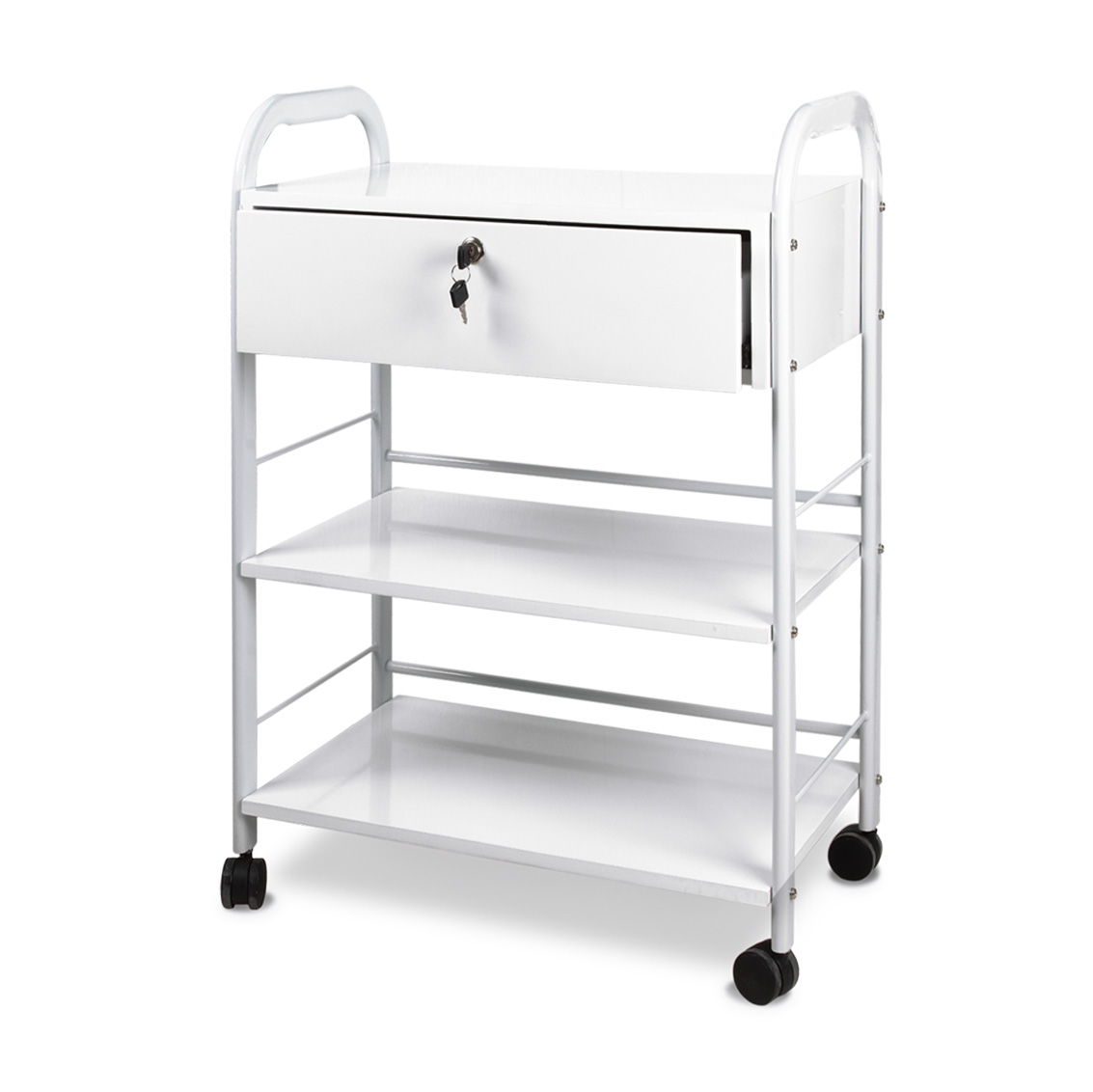 Free large steel multipurpose trolley with 3 shelves