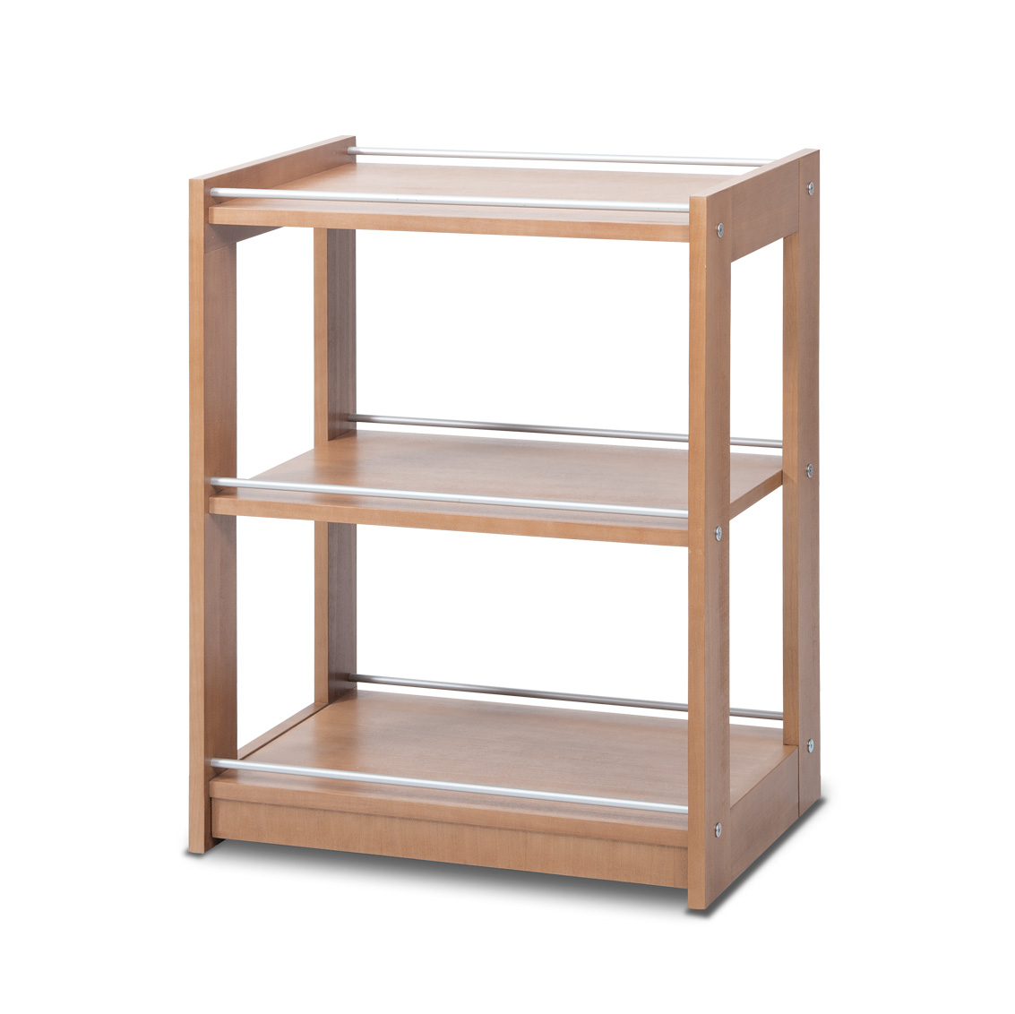 3-shelf wooden trolley