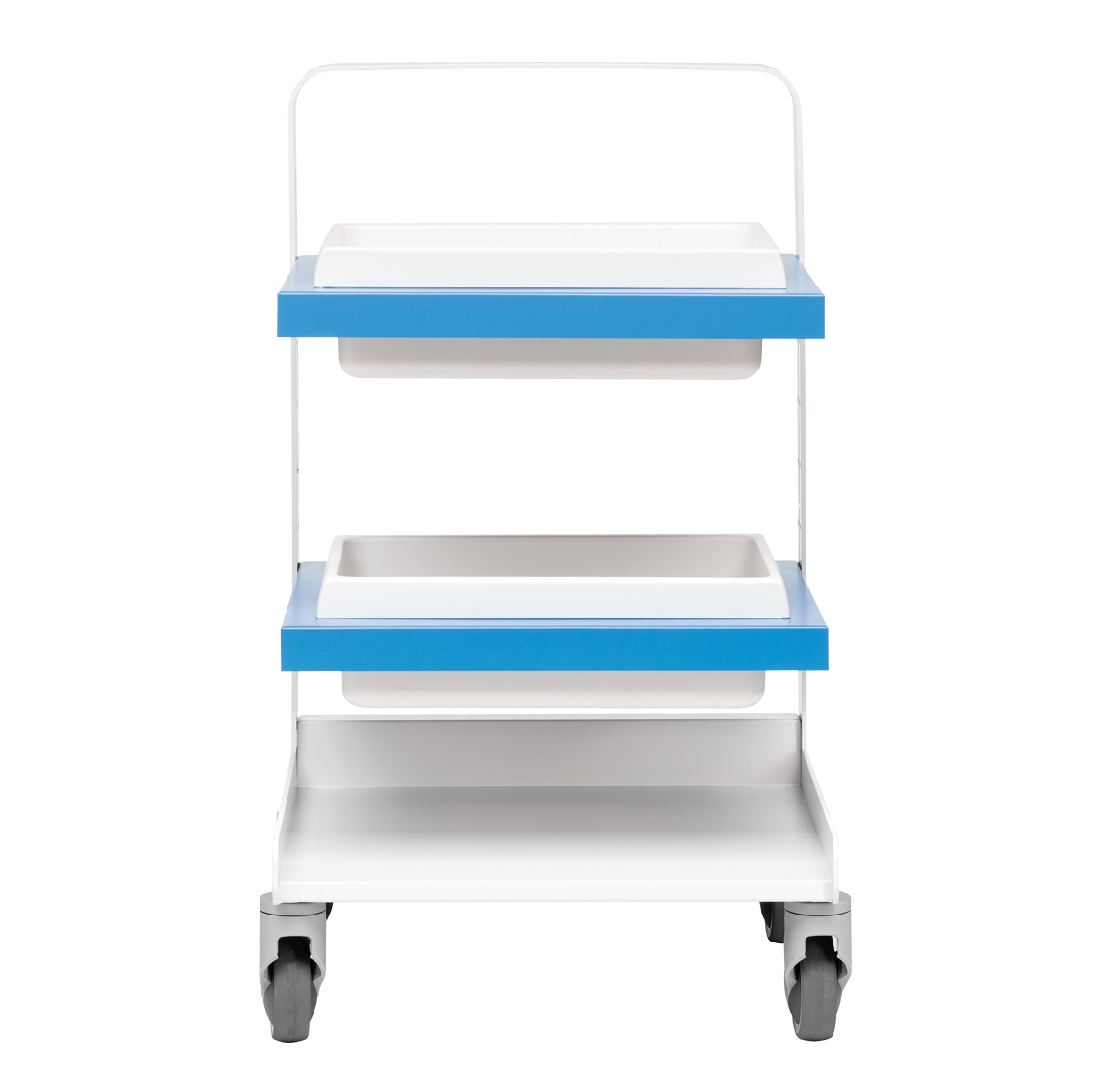Blue Steel Trolley With Container Trays Tecniwork it
