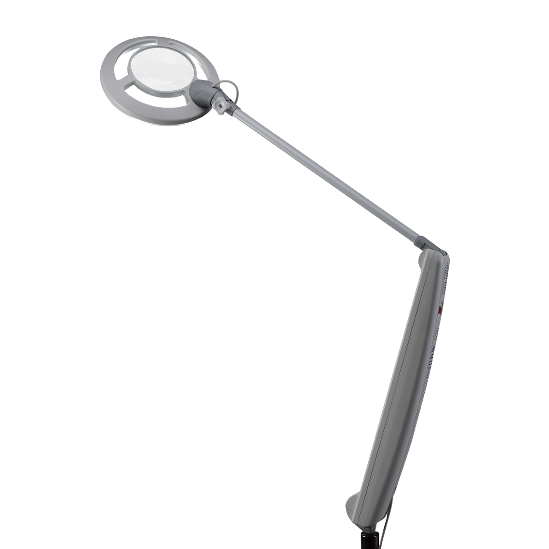 Lámpara Afma Starled con luz LED y lente de aumento de 5 dioptrías gris.