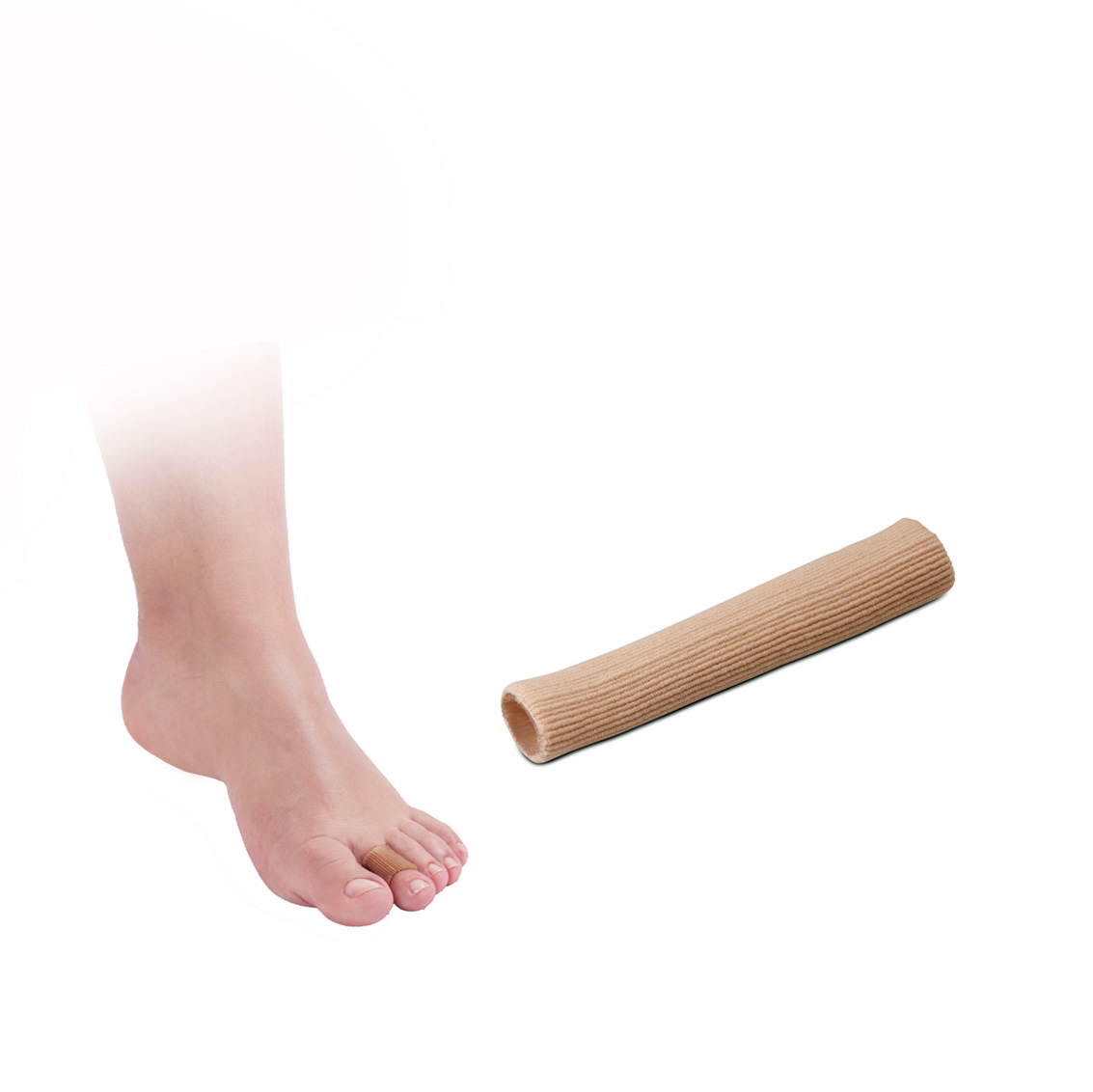 Fabric and gel toe tubes