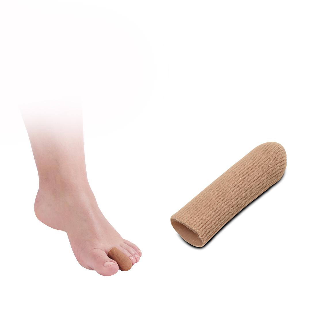 Zehenschutz aus gel und gewebe