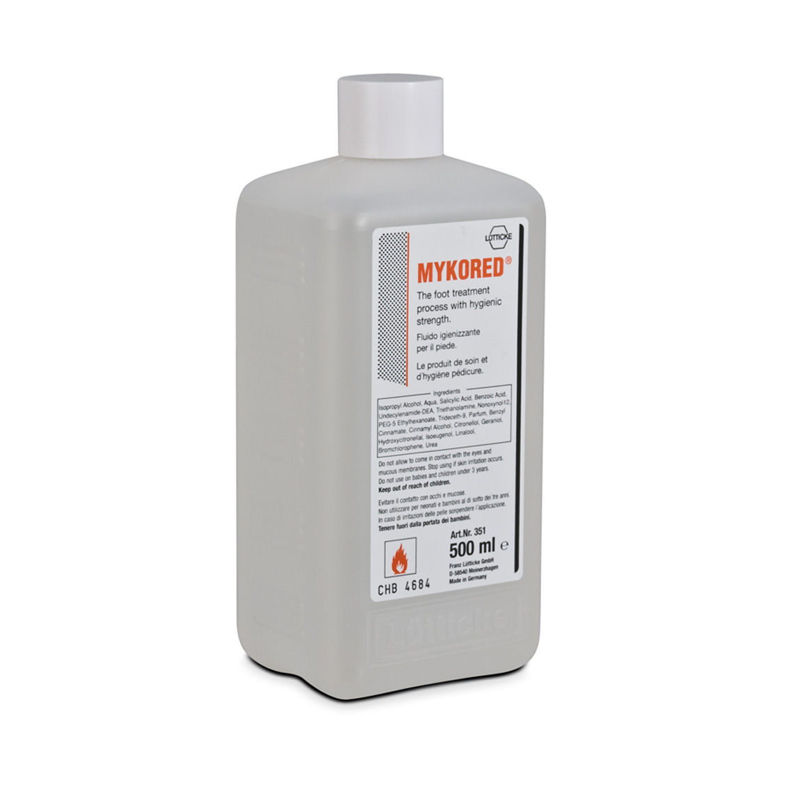 Professional deodorising and sanitising foot fluid Mykored 500 ml