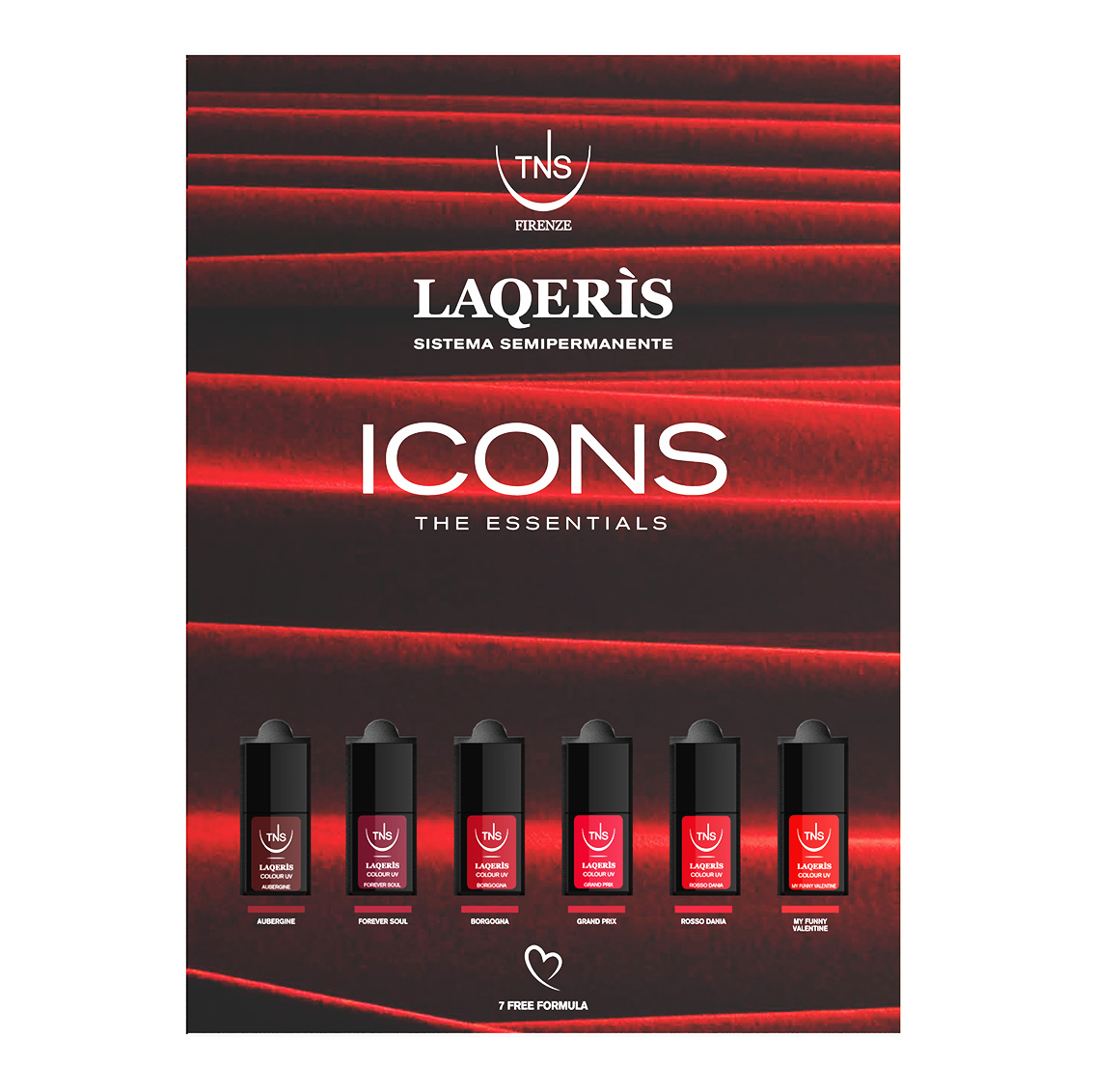 Laqerìs Icons Display red semi-permanent nail polishes 6 pcs