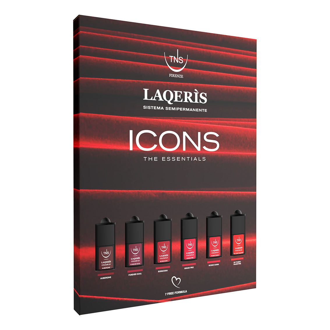 Laqerìs Icons Display red semi-permanent nail polishes 6 pcs