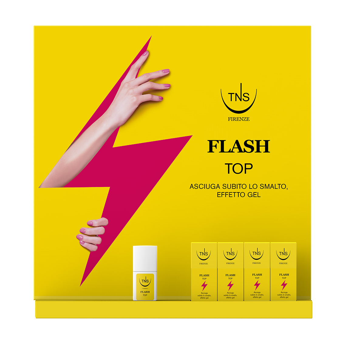 TNS Flash Ultra Quick Drying Top Coat 10 ml Présentoir de 16+1 pièces