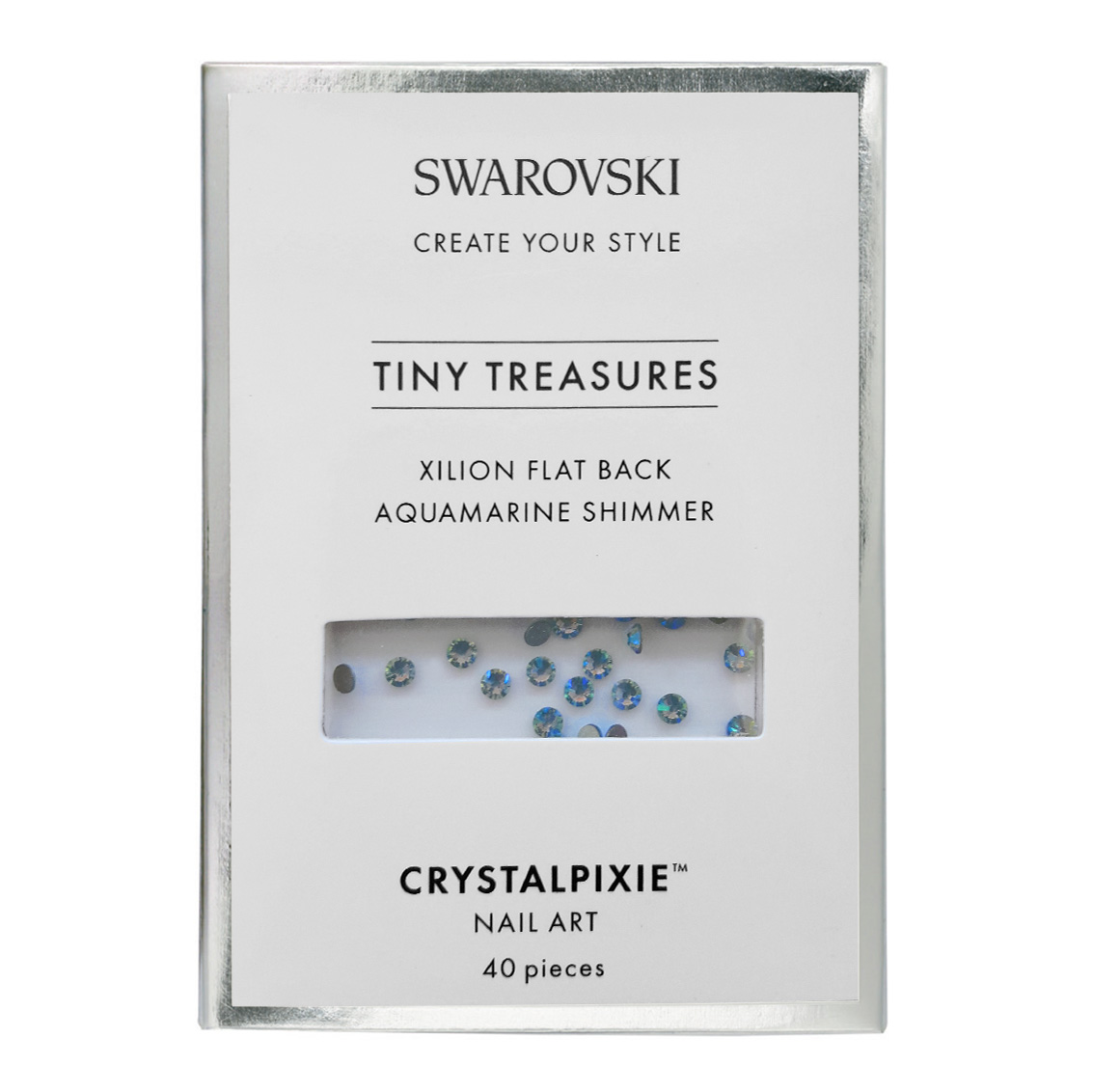 Xilion Flat Back - Aquamarine Shimmer 40 pcs - Swarovski® Tiny Treasure