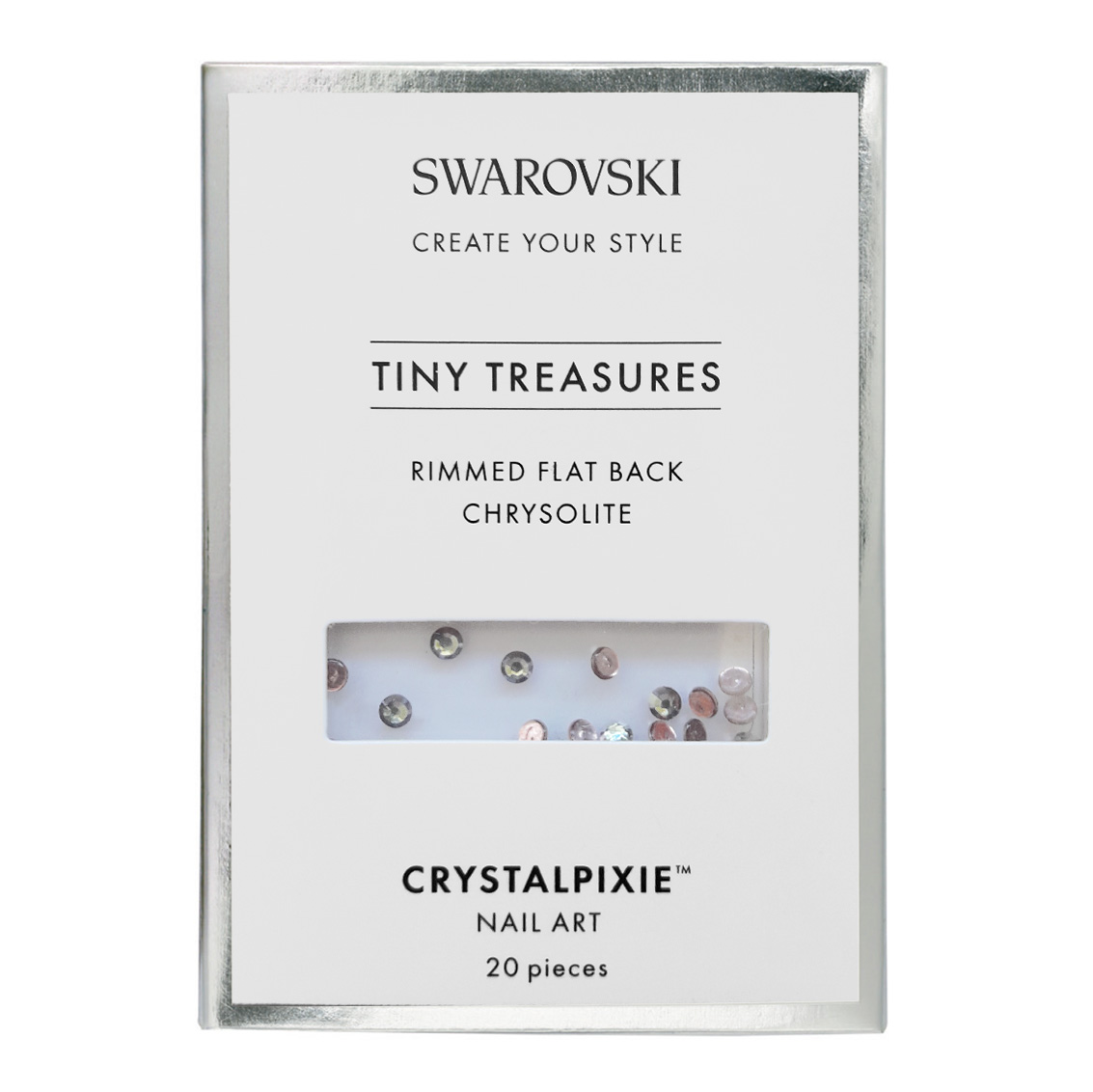 Rimmed Flat Back - Chysolite 20 pcs - Swarovski® Tiny Treasures