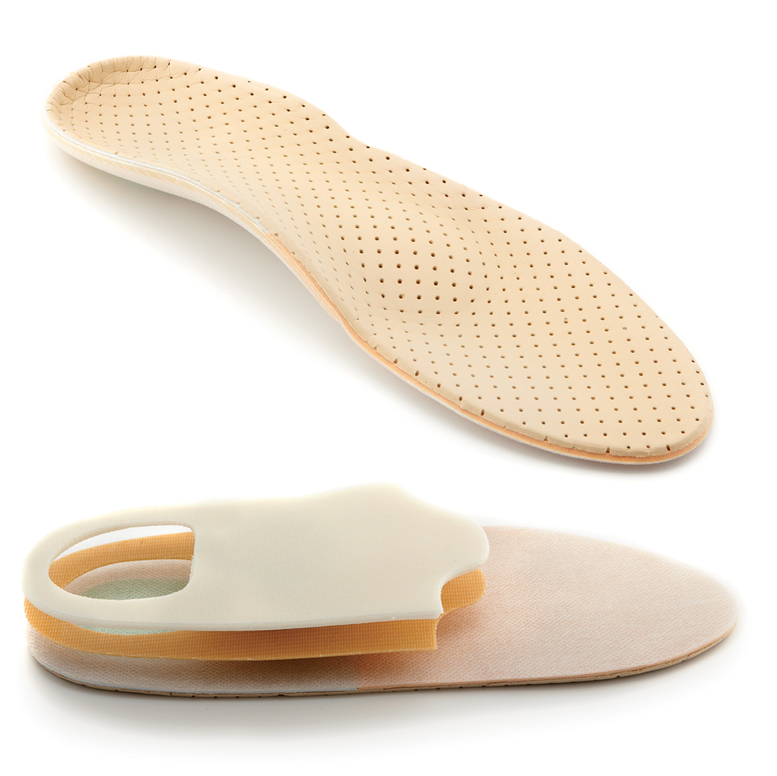 Semi-finished resin heel support insoles in kit form