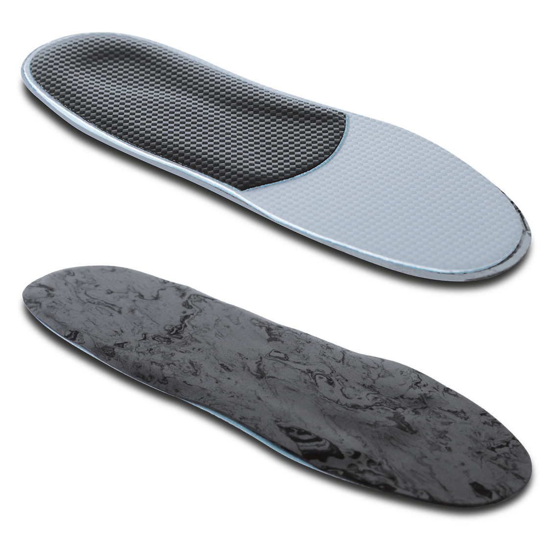 Semi-finished resin insoles for arch support to be thermoformed