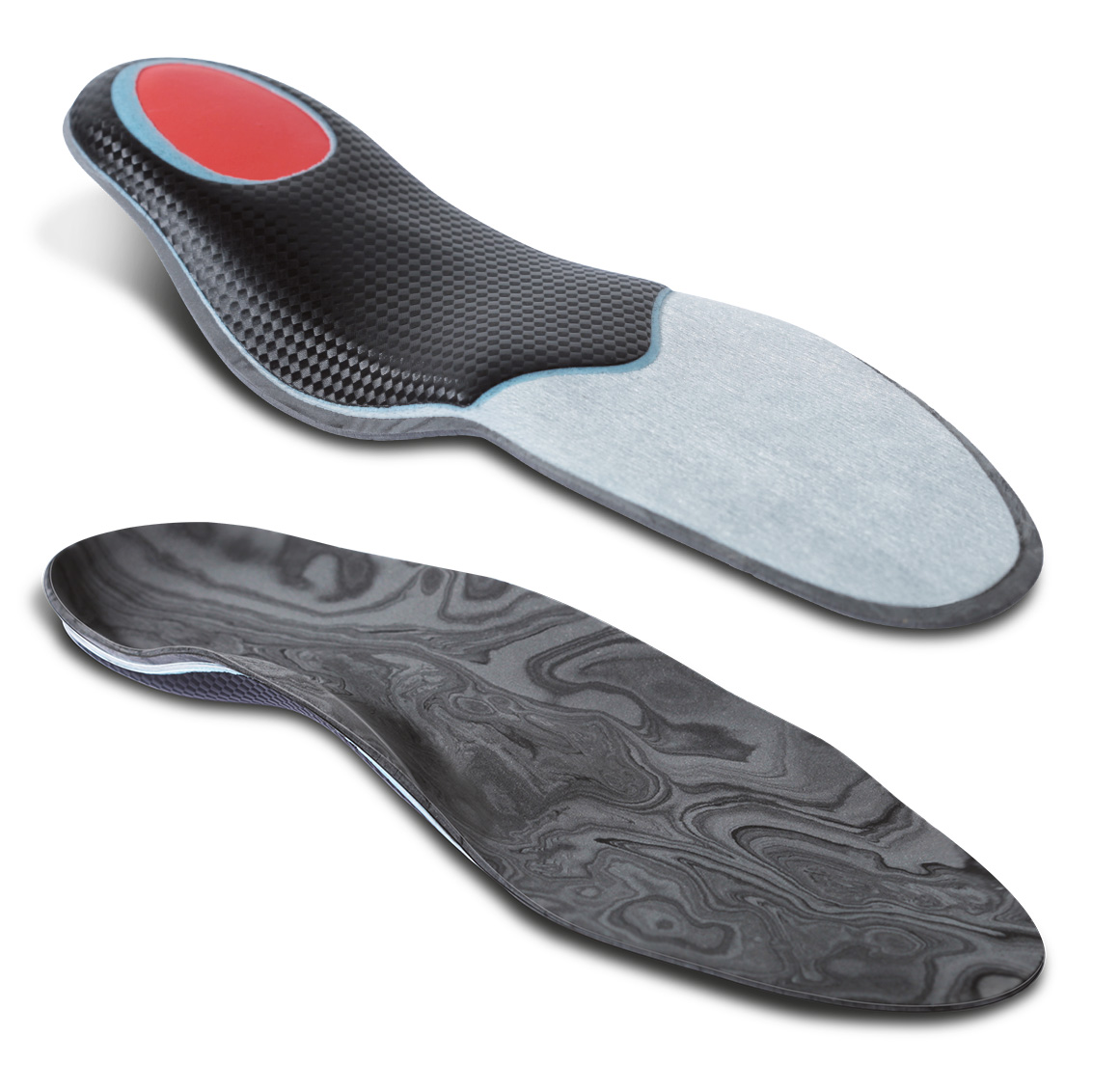 Semi-finished thermoformed resin insoles