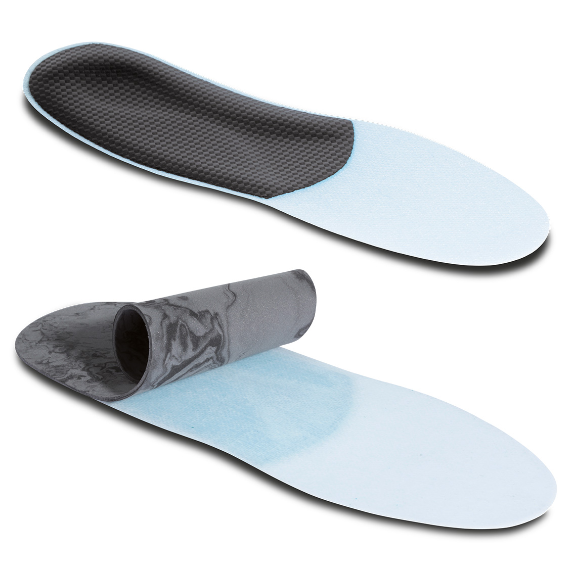 Insoles for hollow and varus foot to be sealed and thermoformed