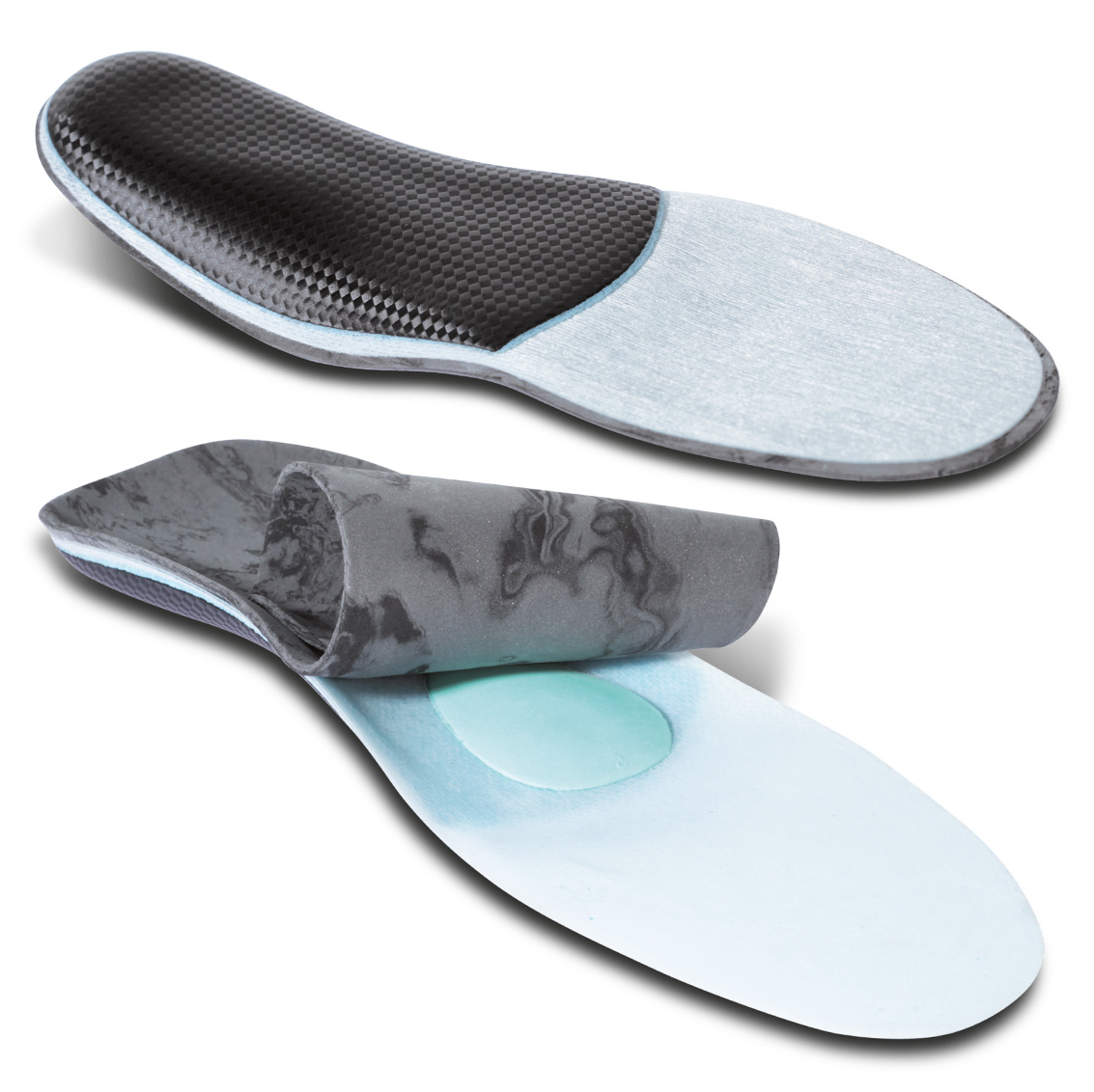 Insoles for hollow and varus foot to be sealed