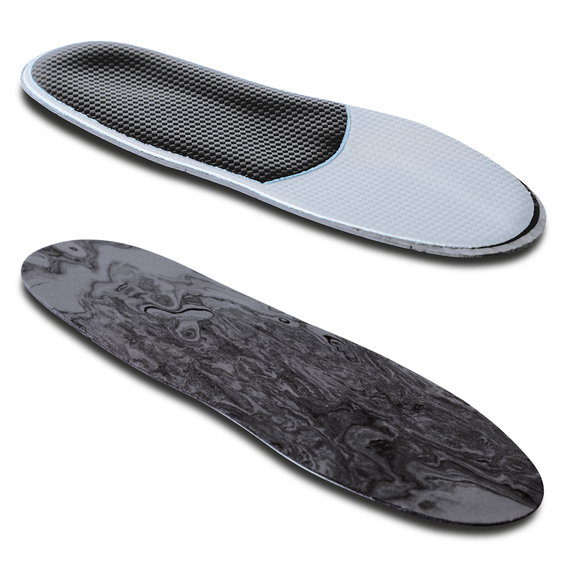 Semi-finished ready-made resin pronation insoles for thermoforming