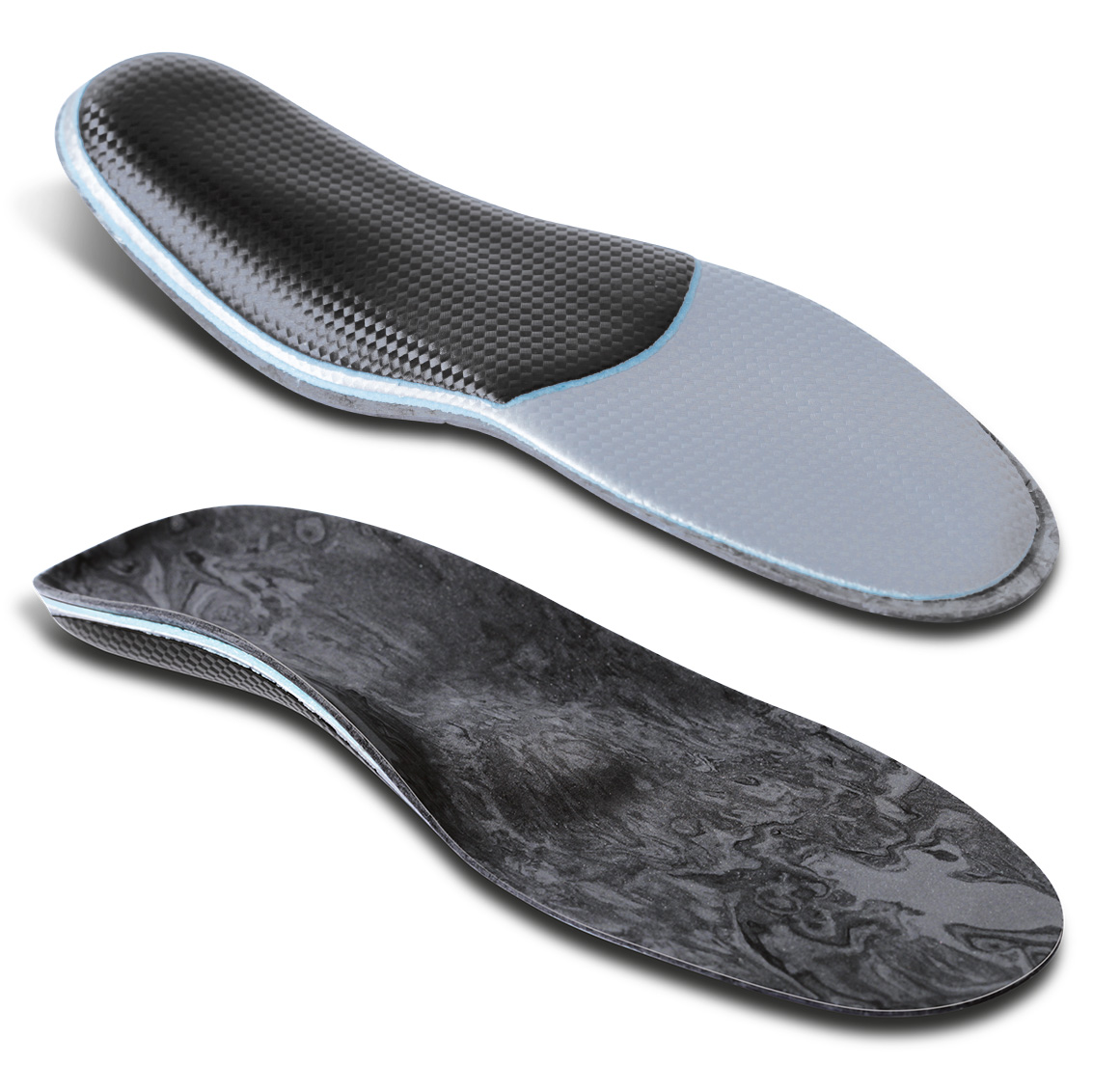 Thermoformed resin ready-made pronation insoles