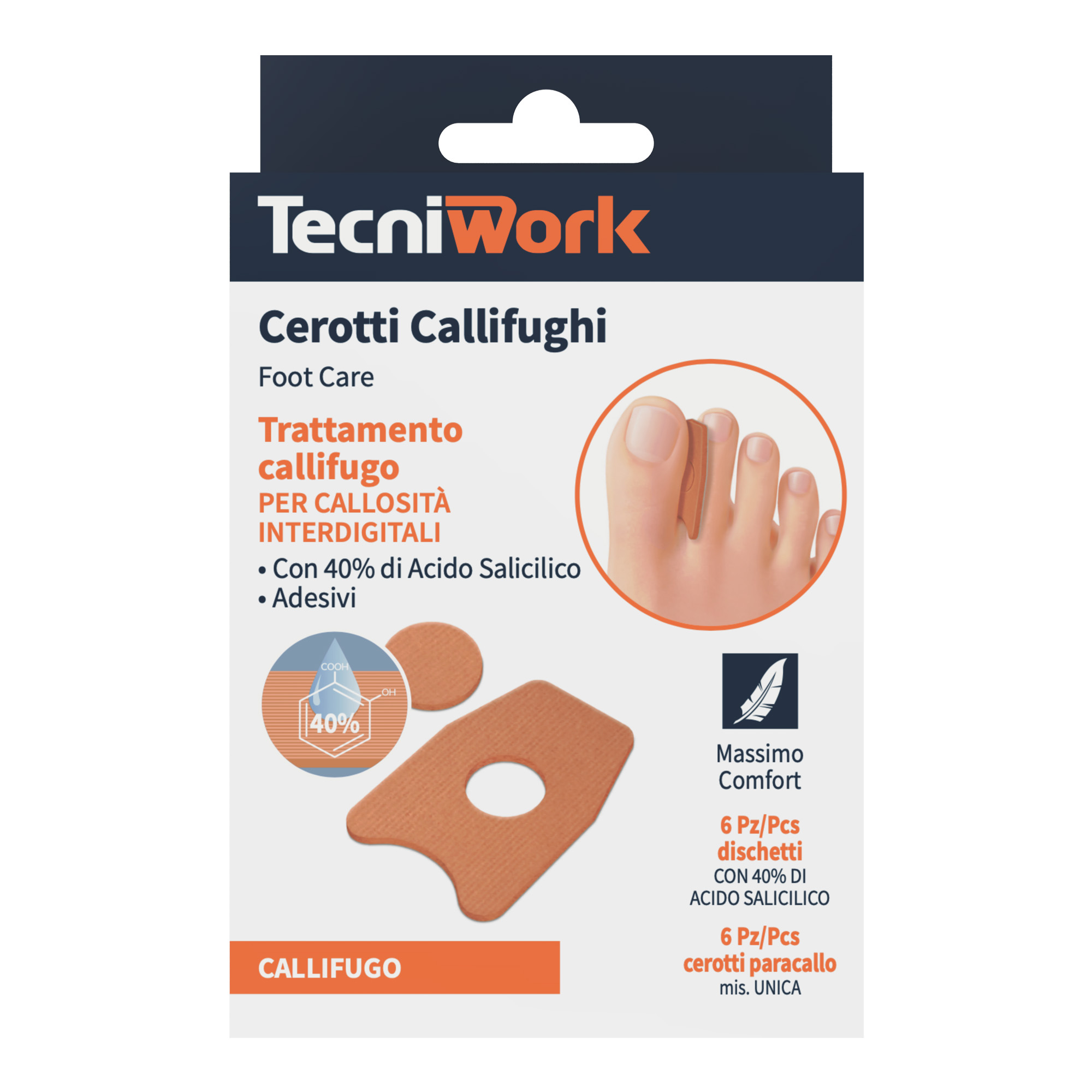 Toe plasters with 40% of Salicylic Acid 6 pcs