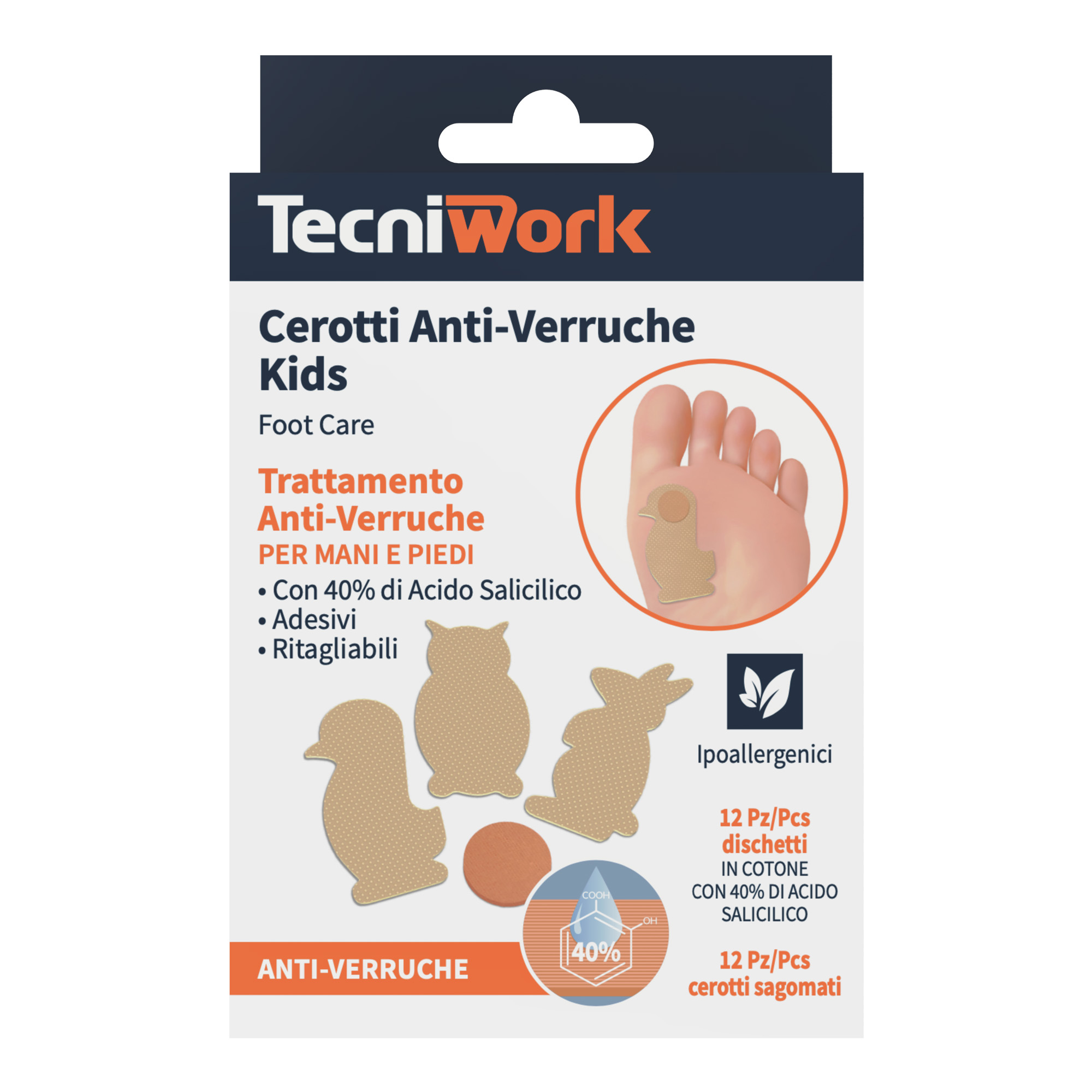 Anti-wart plasters for children with 40% of Salicylic Acid 12 pcs