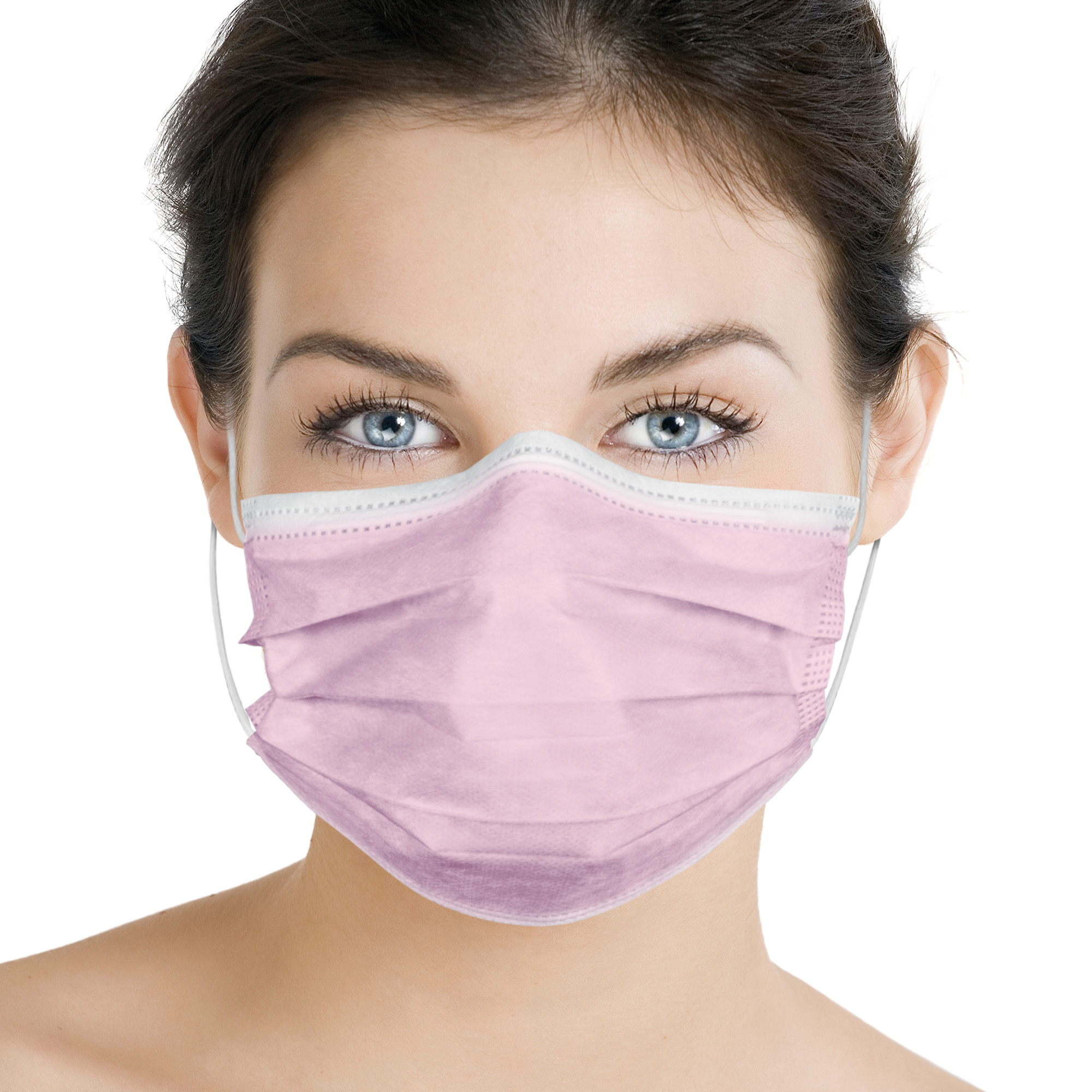 Disposable surgical mask in 3-layer TNT Pink 10 pcs