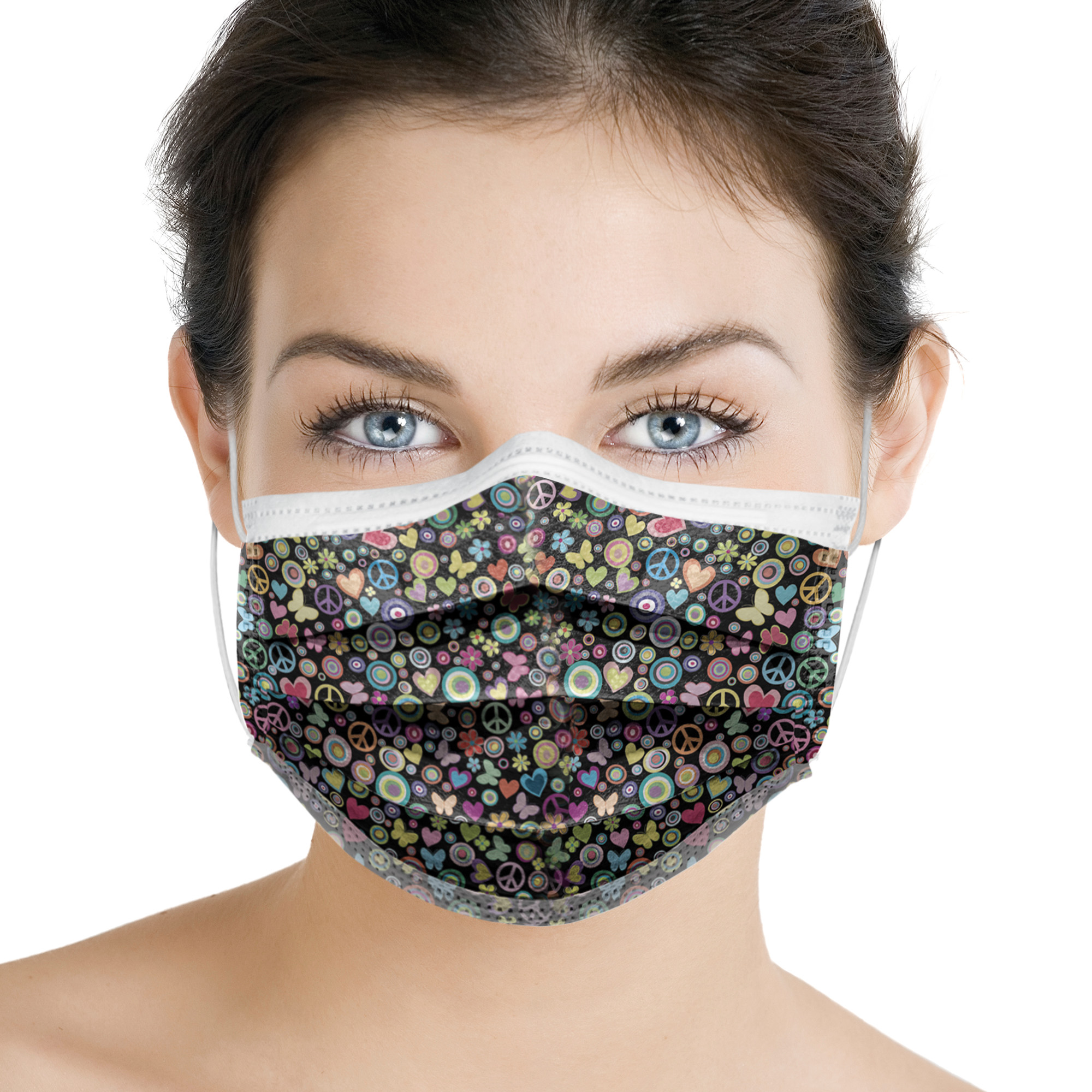 Disposable surgical mask in 3-layer non-woven fabric Fantasia Peace 10 pcs