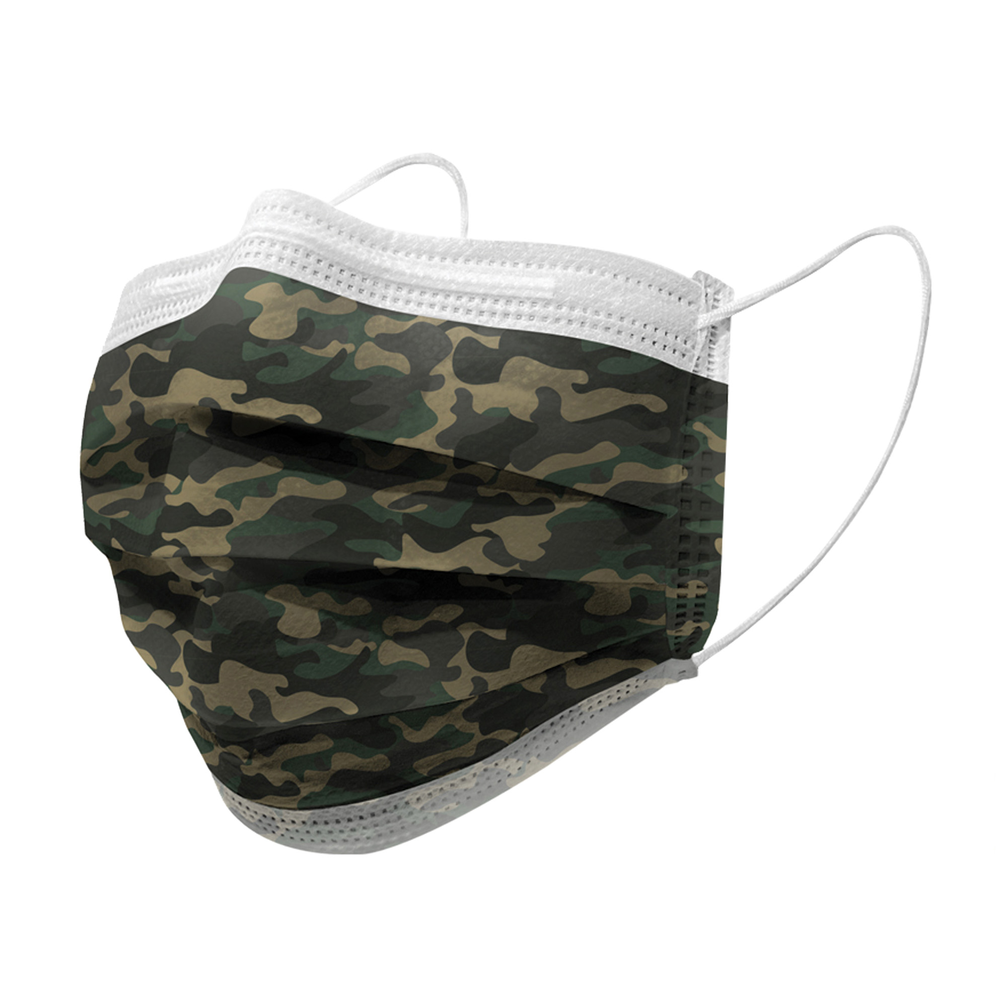 Disposable surgical mask in 3-layer TNT Green Camouflage 10 pcs