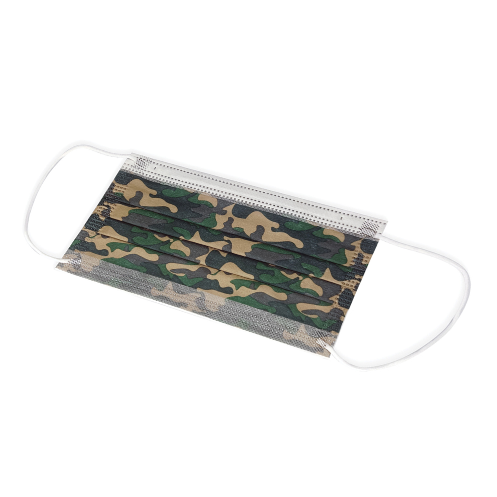 Disposable surgical mask in 3-layer TNT Green Camouflage 10 pcs