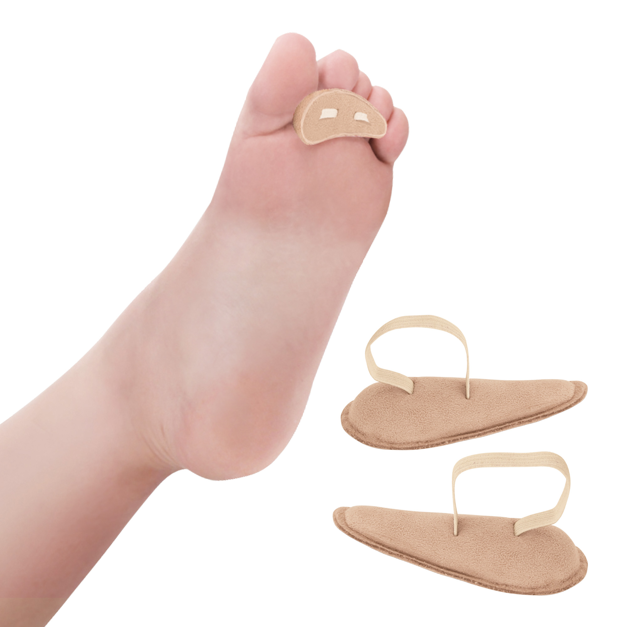 Suede covered toe cushion 1 pair