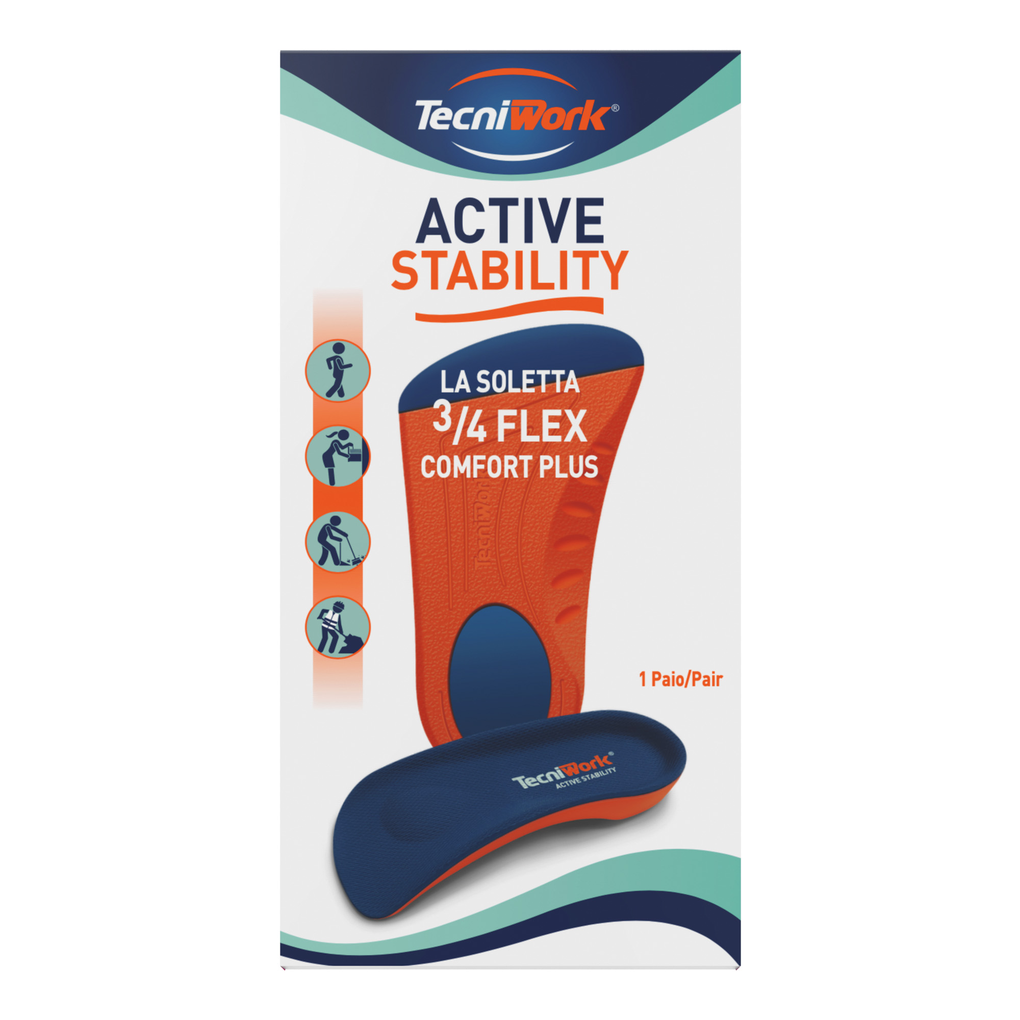 Solette ¾ flessibili Flex Comfort Plus Active   Stability Espositore da 8 paia