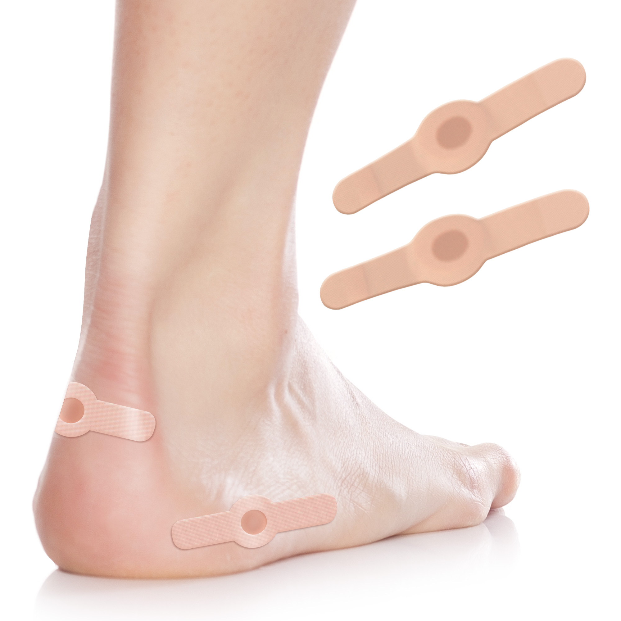 Protective latex foot pads with adhesive plaster