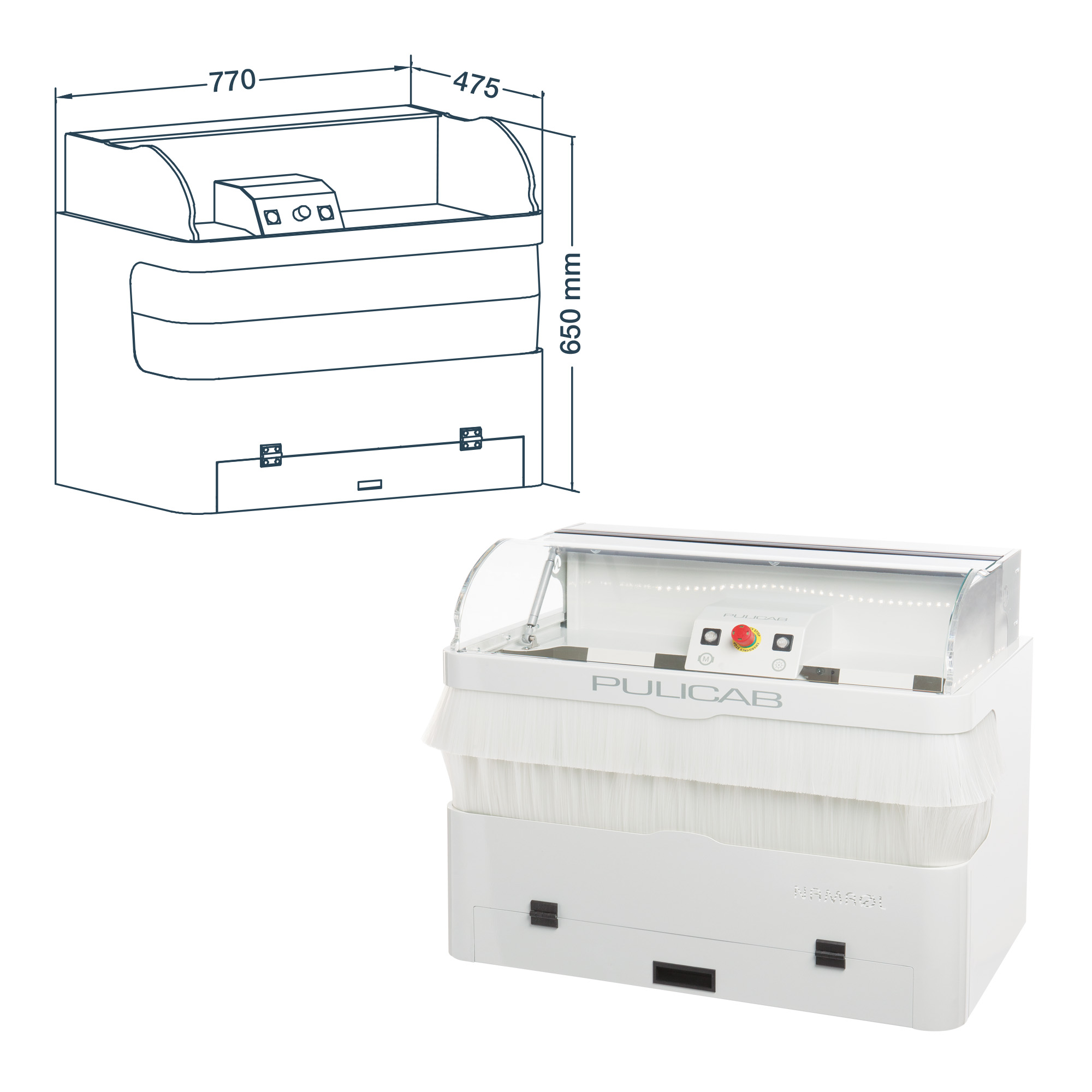 Reiniger mit Schleifbox und LED-Licht Pulicab