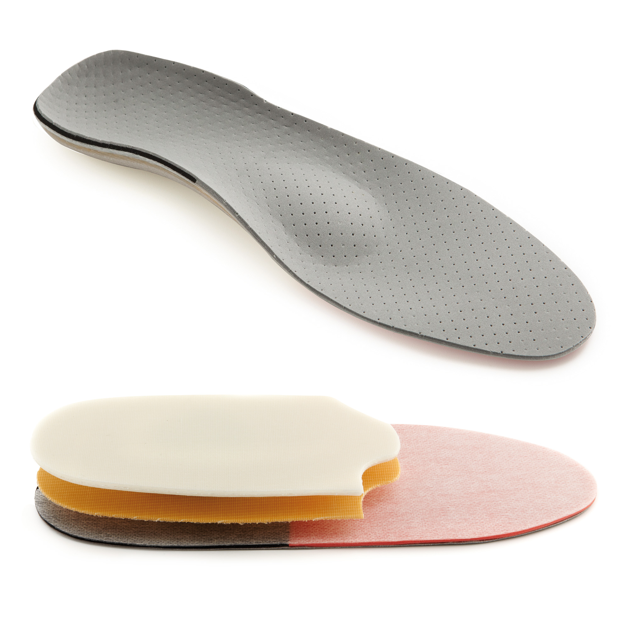 Semi-finished resin forefoot insoles in kit form