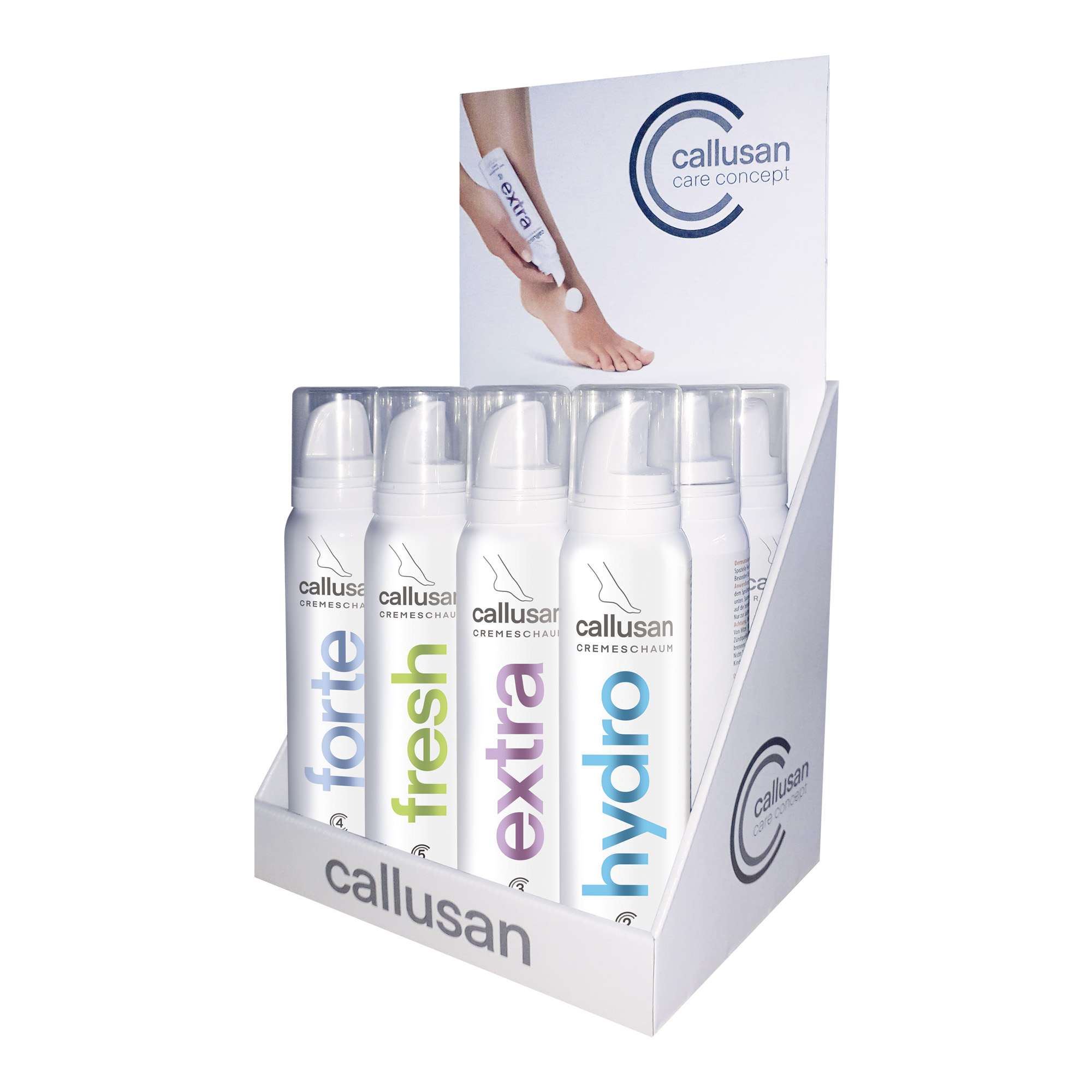 Schiume cremose per piedi e gambe Callusan 125 ml Espositore da 12 pz