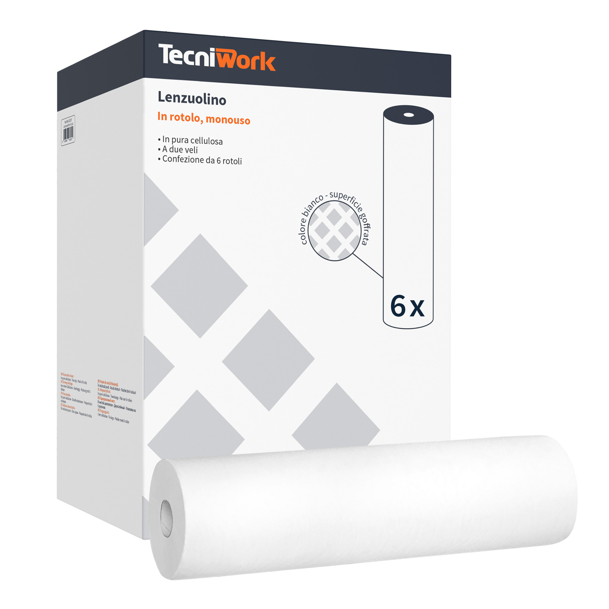Drap à usage unique pour table de soins en cellulose 60 cm x 66 m 6 pcs