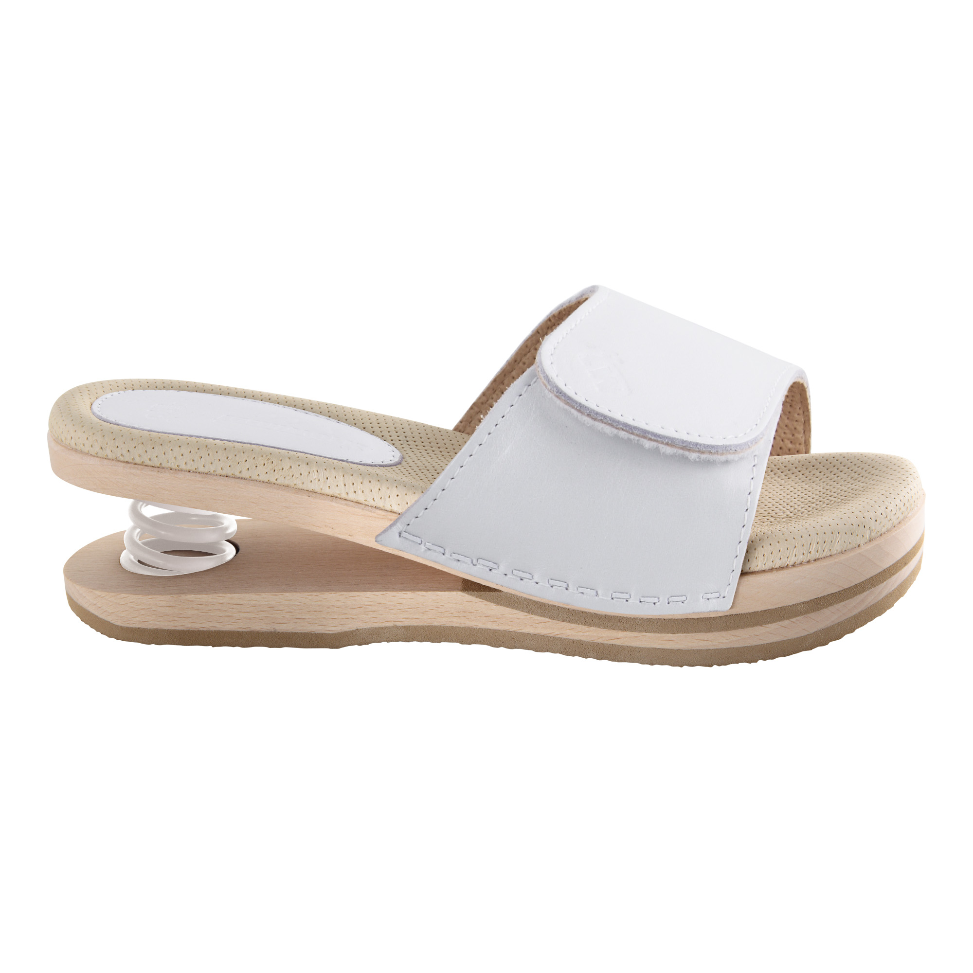 Relax open clogs with spring white