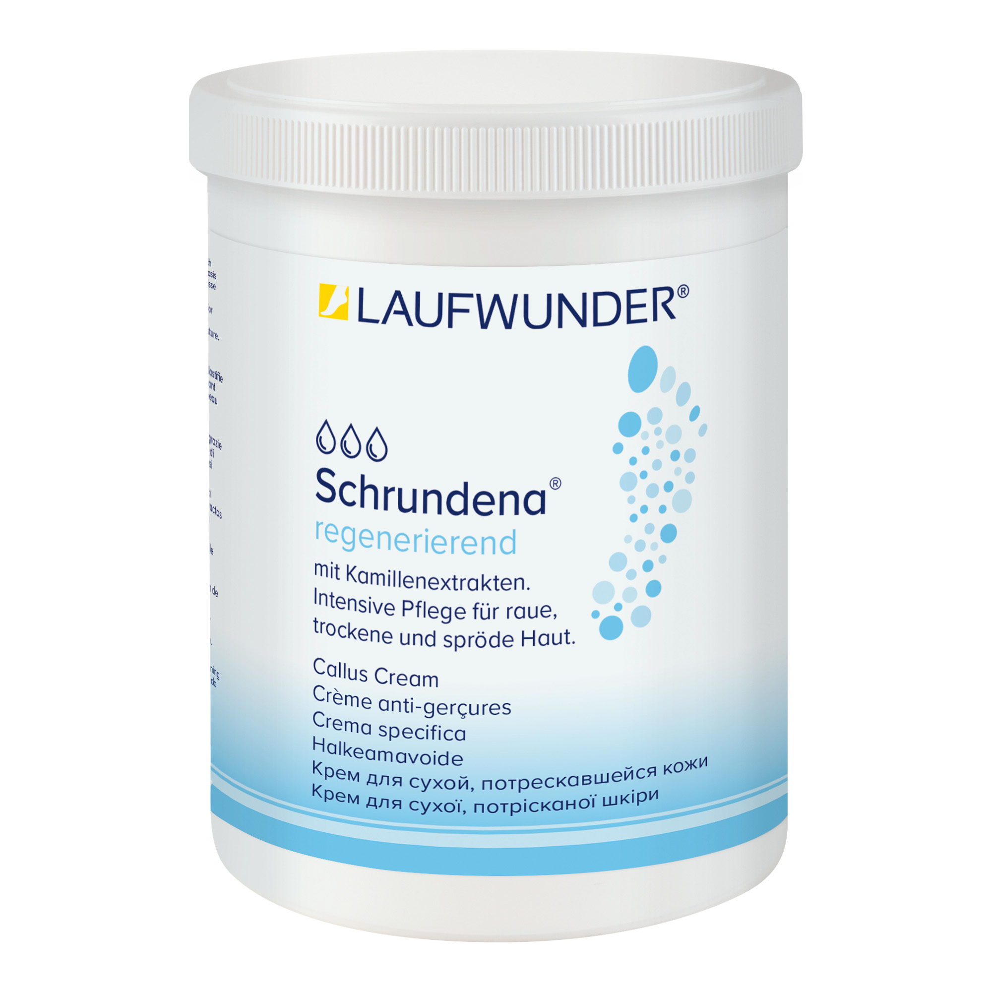 Beruhigende und lindernde Creme für trockene und dehydrierte Füße Schrundena 900 ml