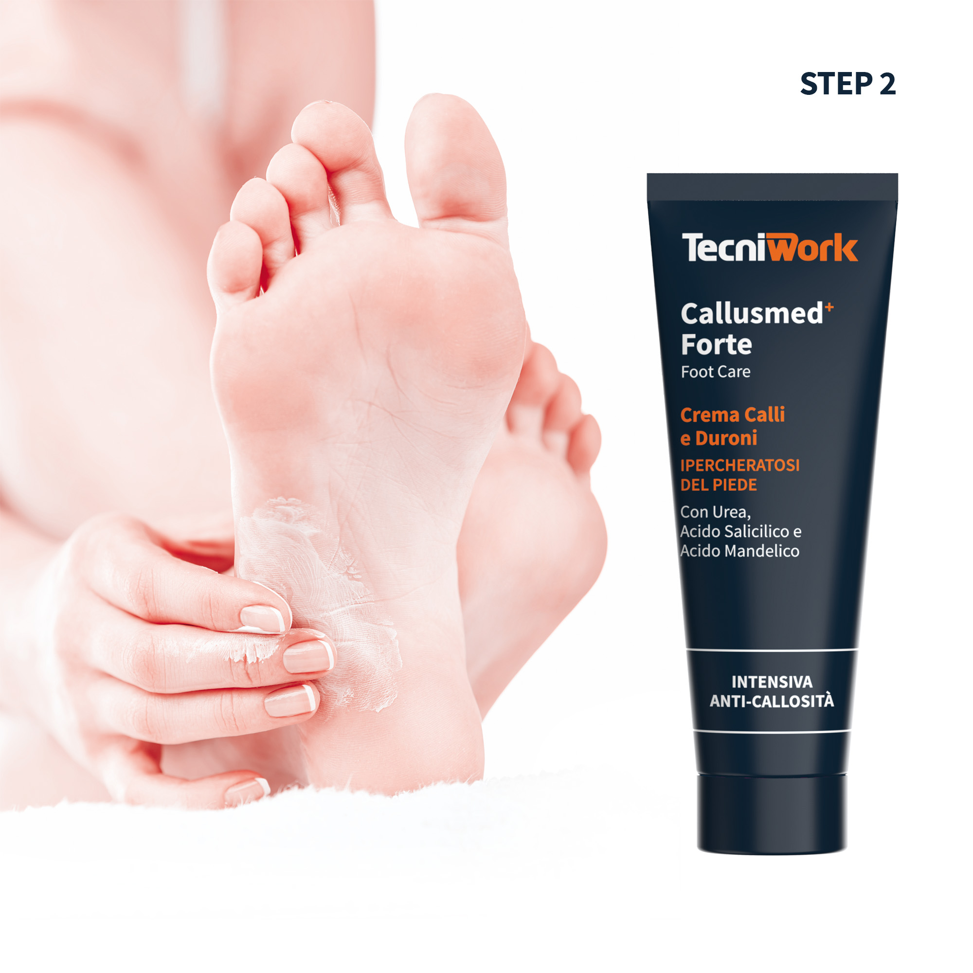 Callusmed Forte crème pour les pieds et pierre abrasive Kit complet anti-callosité 2 pc