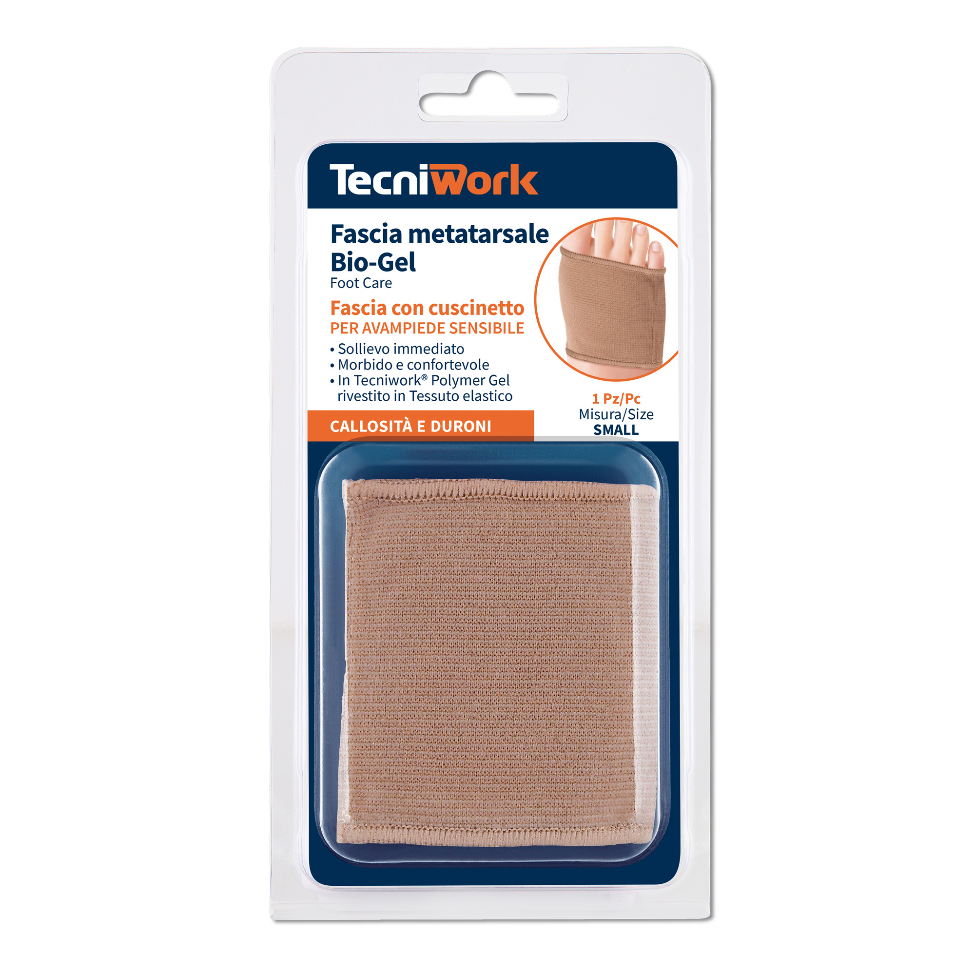 Fascia metatarsale per piedi Bio-Gel in tessuto e in Tecniwork Polymer Gel Misura Small 1 pz